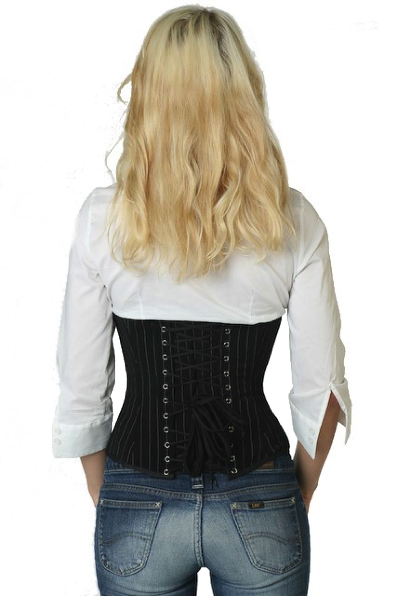 Corsé de cintura gris con raya diplomática Corsé de cintura gris con raya diplomática