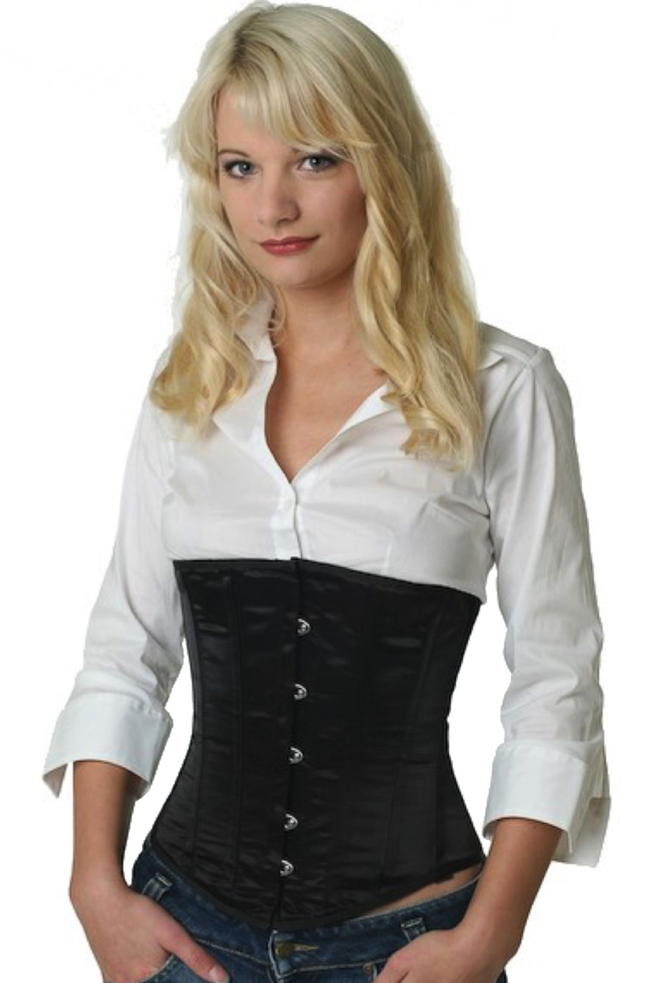 Korsett schwarz Satin Unterbrust Korsett schwarz Satin Unterbrust