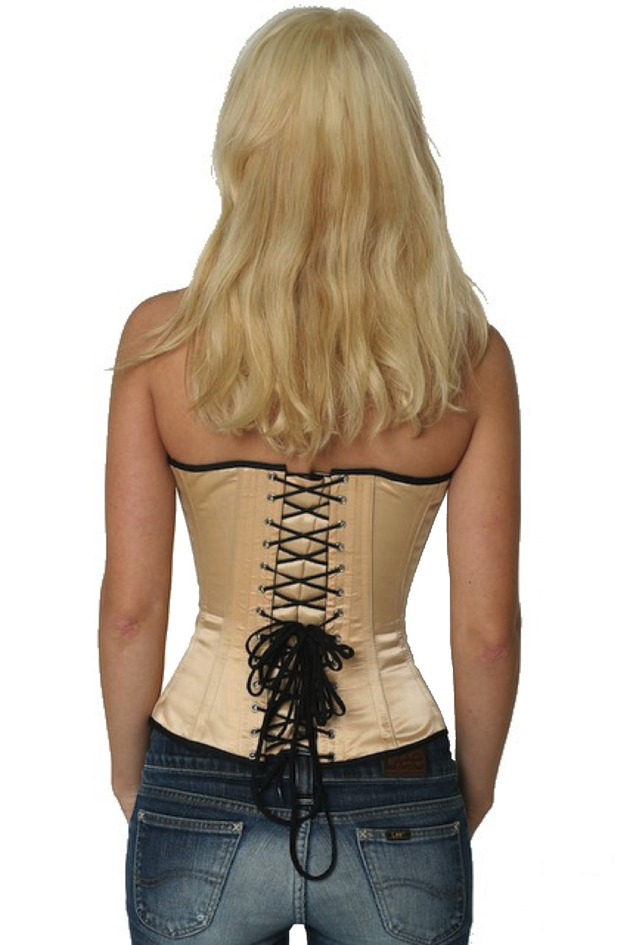 Korset Satin Beige Halvbryst Korset Satin Beige Halvbryst