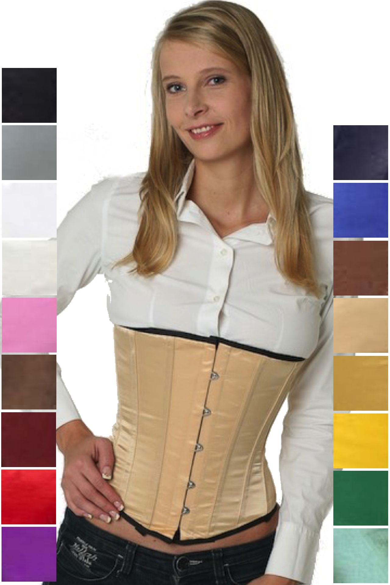 Corse beige raso bajo pecho corset su11