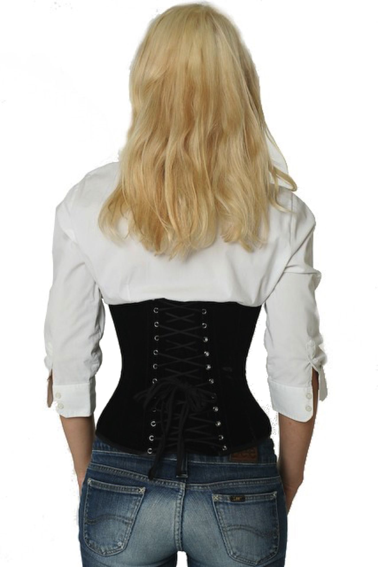 Fluweel corset zwart taille Korset vw60