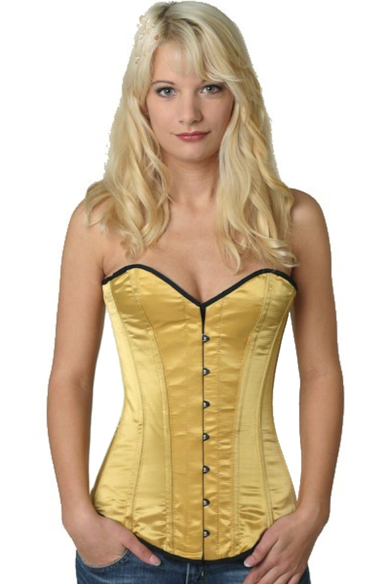 Corset gold satin overbust sy12
