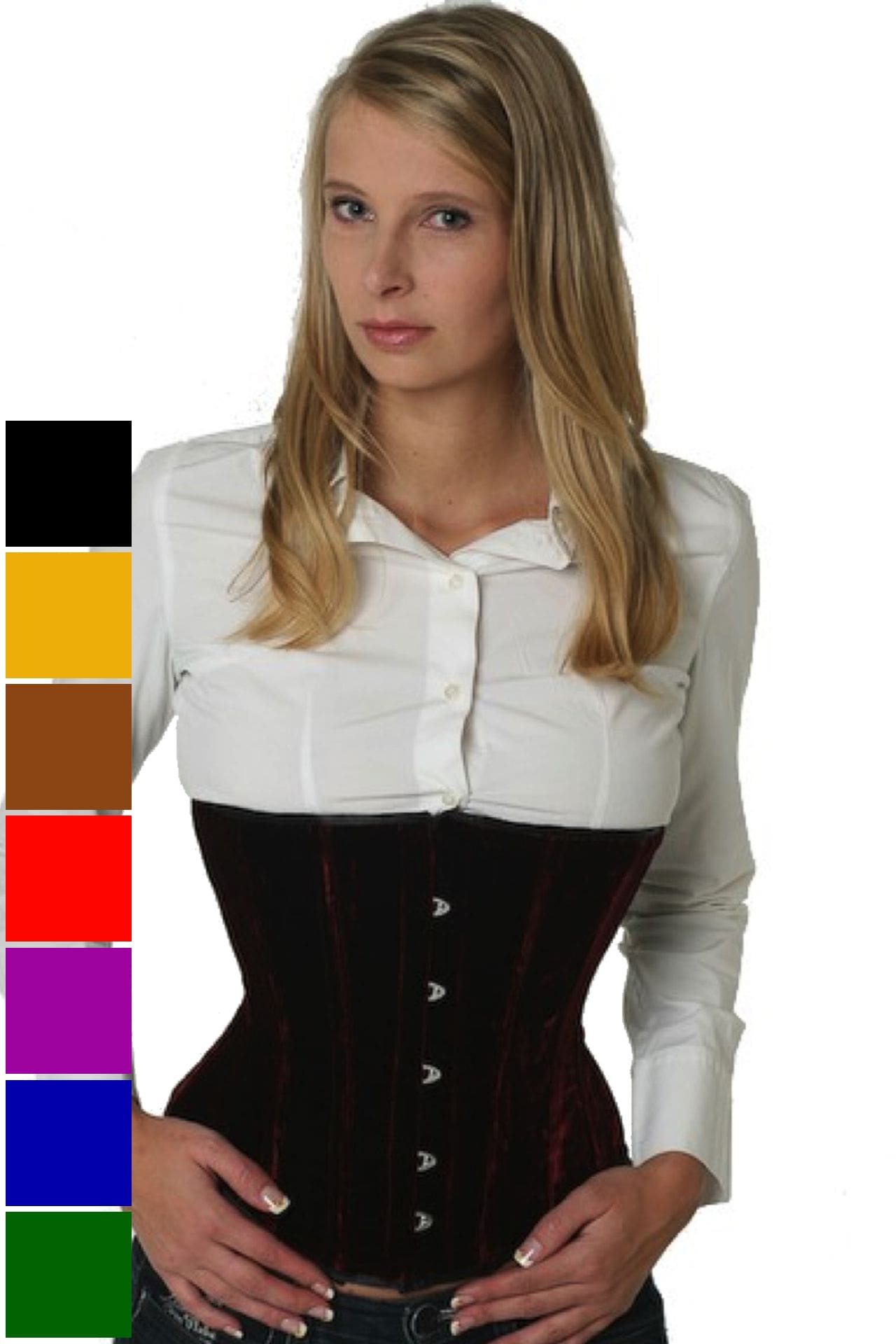 Corset rouge velours vu61