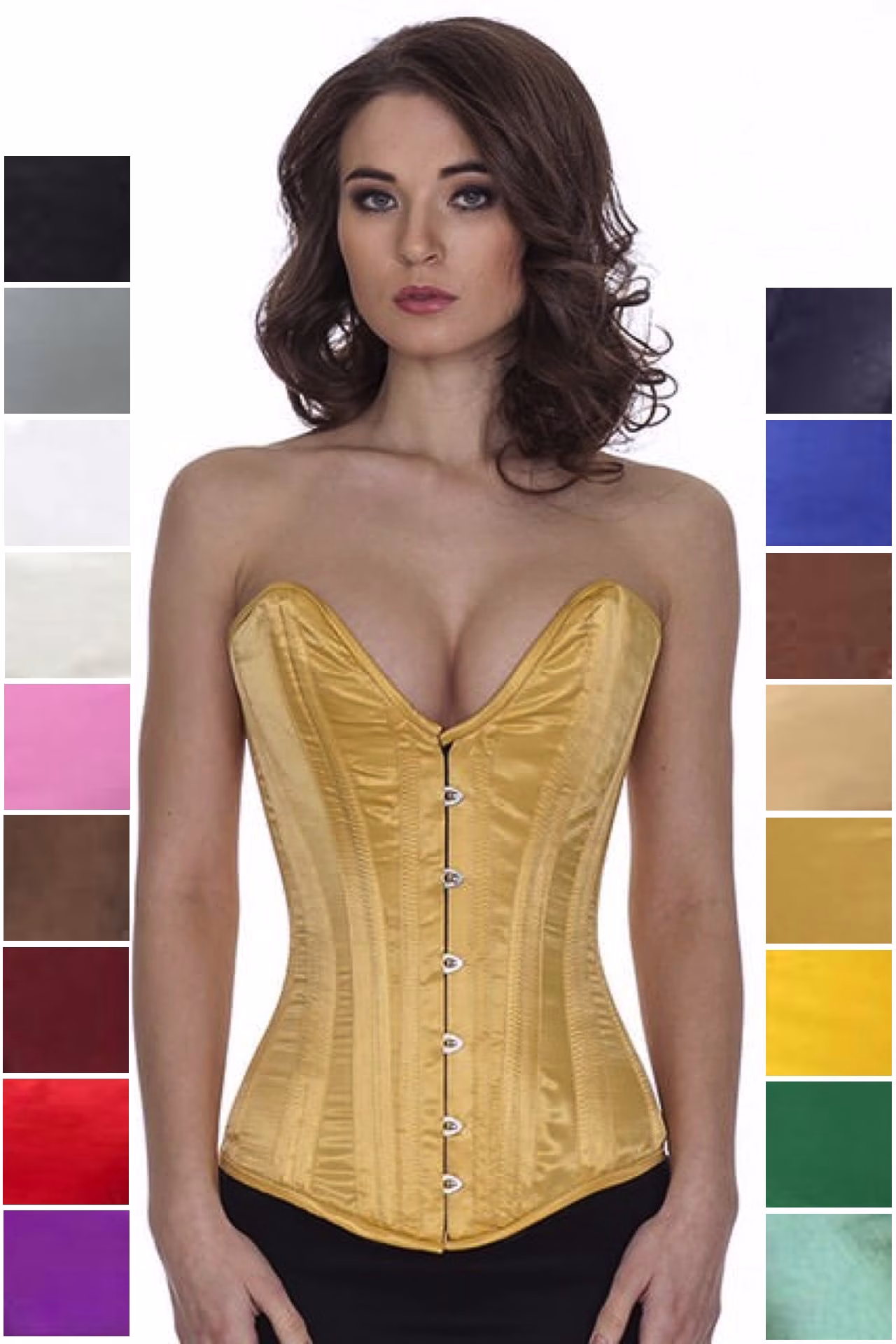 Korsett Gull Sateng Overbust plunge sl12
