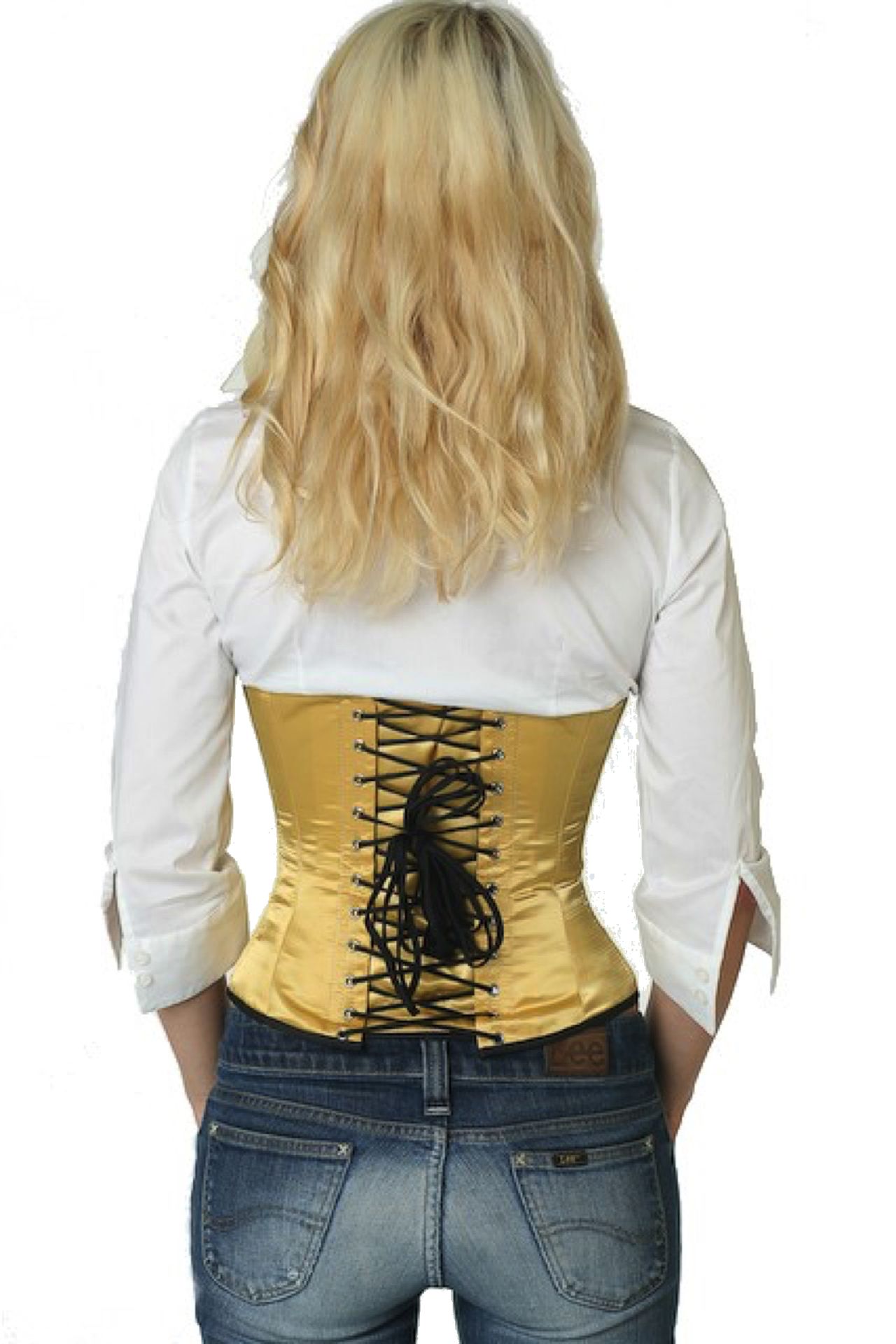 Satijn corset goud taille Korset sw12