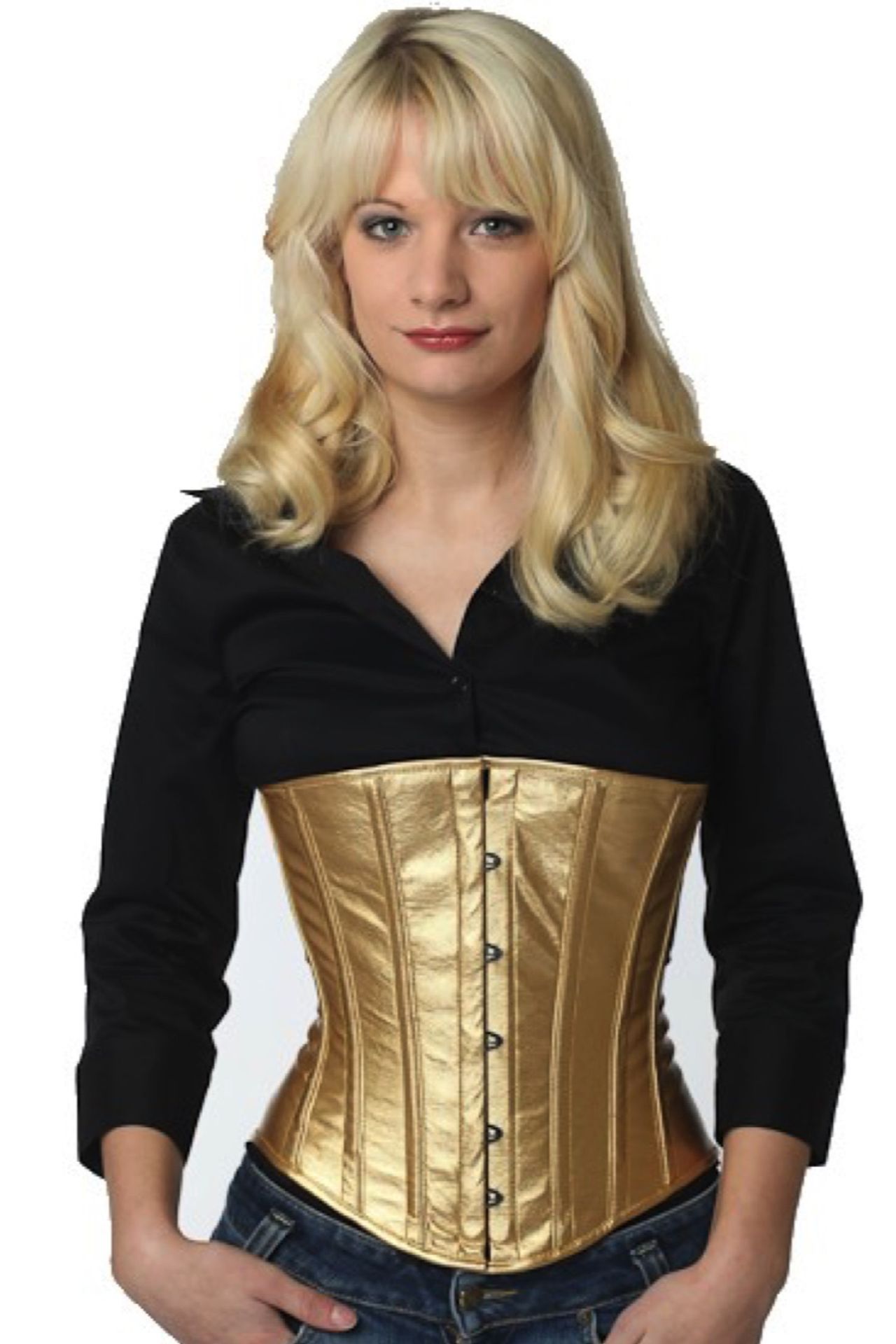 Lak corset goud onderborst Korset pu75