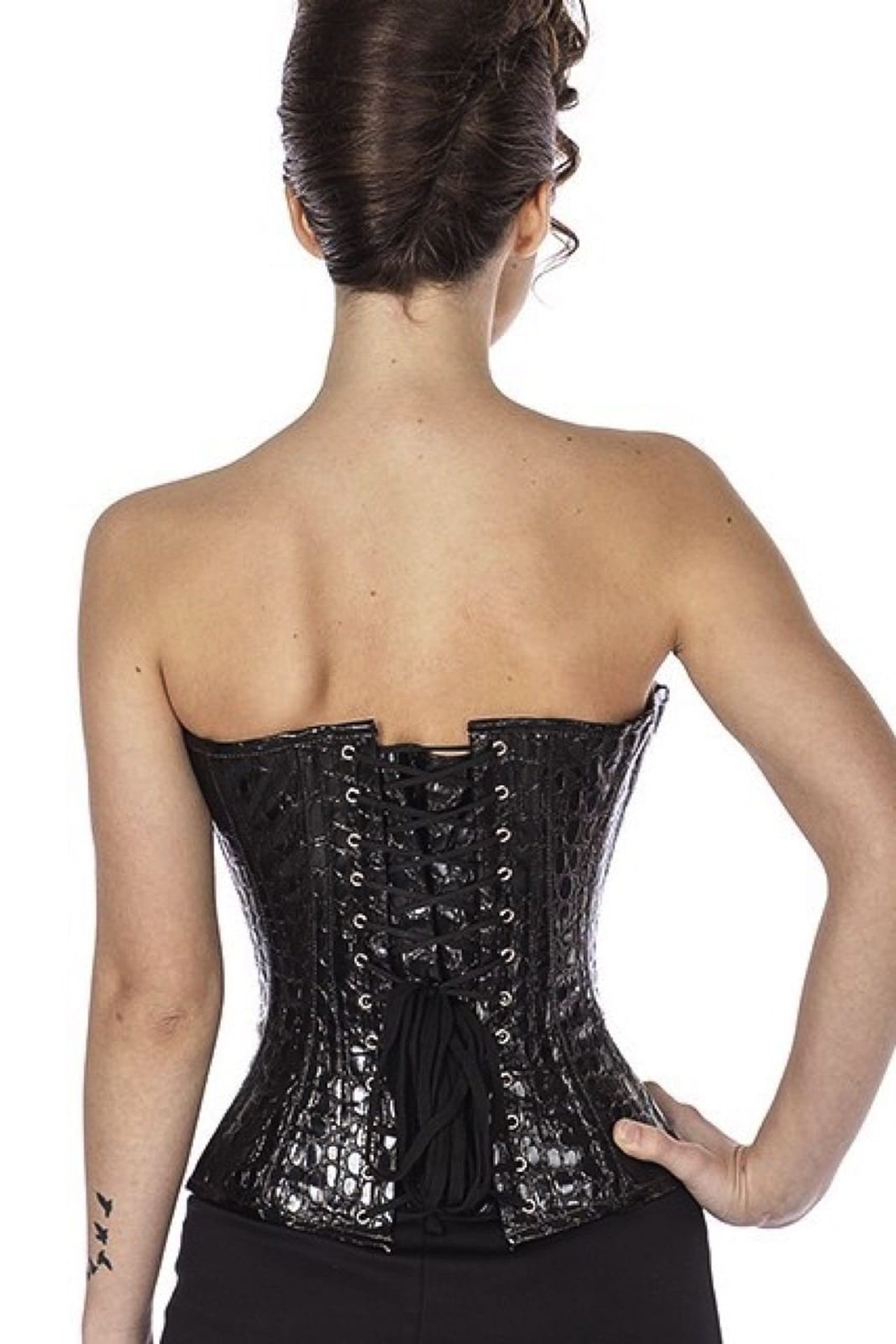 Lakket korset sort krokodille Halvbryst Lakket korset sort krokodille Halvbryst