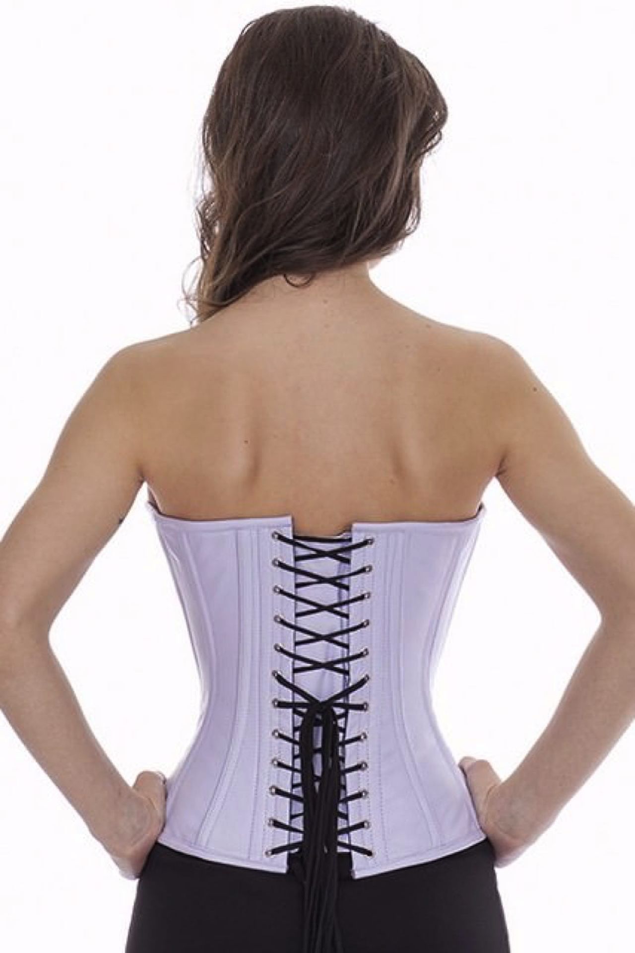 Espartilho Couro Lilás Corpete meia taça Espartilho Couro Lilás Corpete meia taça
