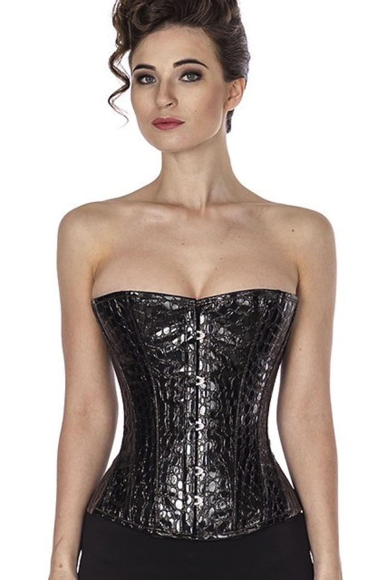 Lakket korset sort krokodille Halvbryst Lakket korset sort krokodille Halvbryst