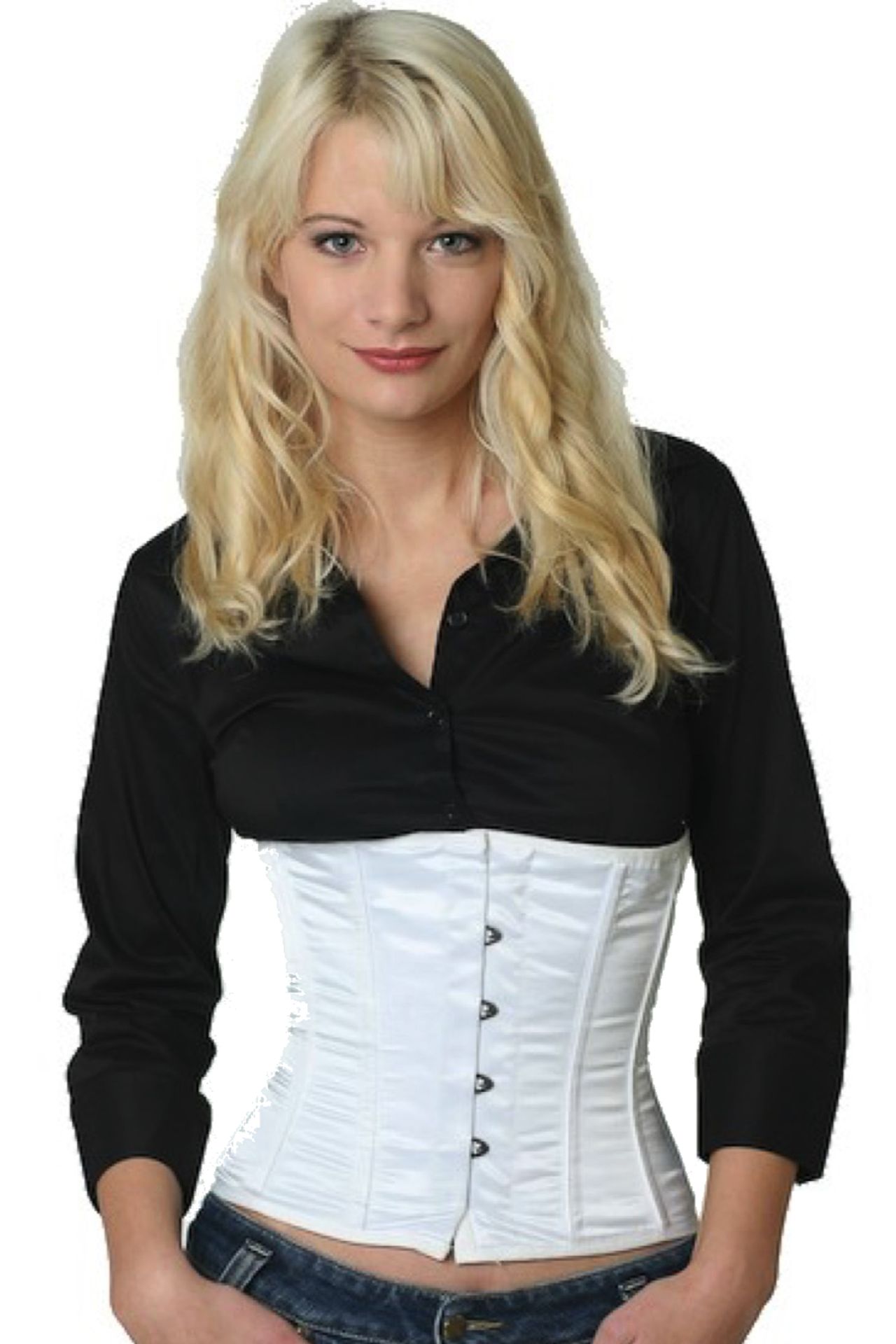 Satijn corset wit taille Korset sw02