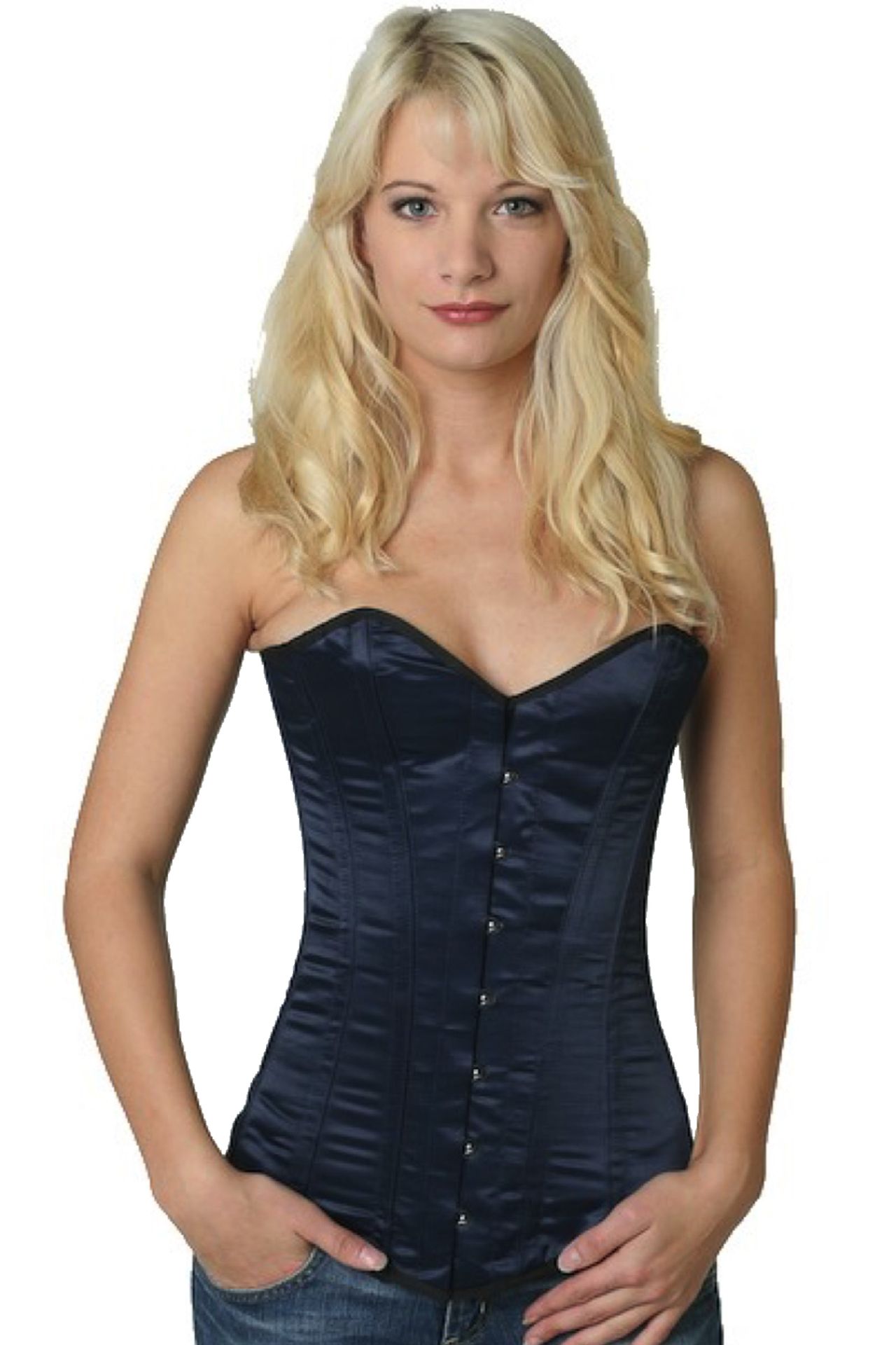 Corset Satin Navy Blue Overbust Corset Satin Navy Blue Overbust