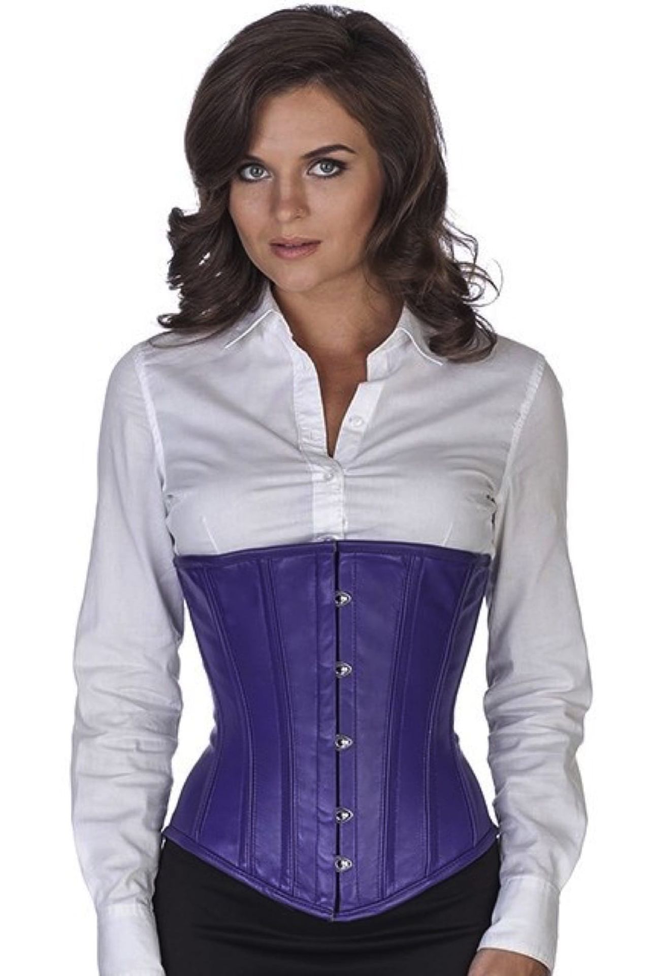 Korsett violett Leder Unterbrustkorsett Korsett violett Leder Unterbrustkorsett