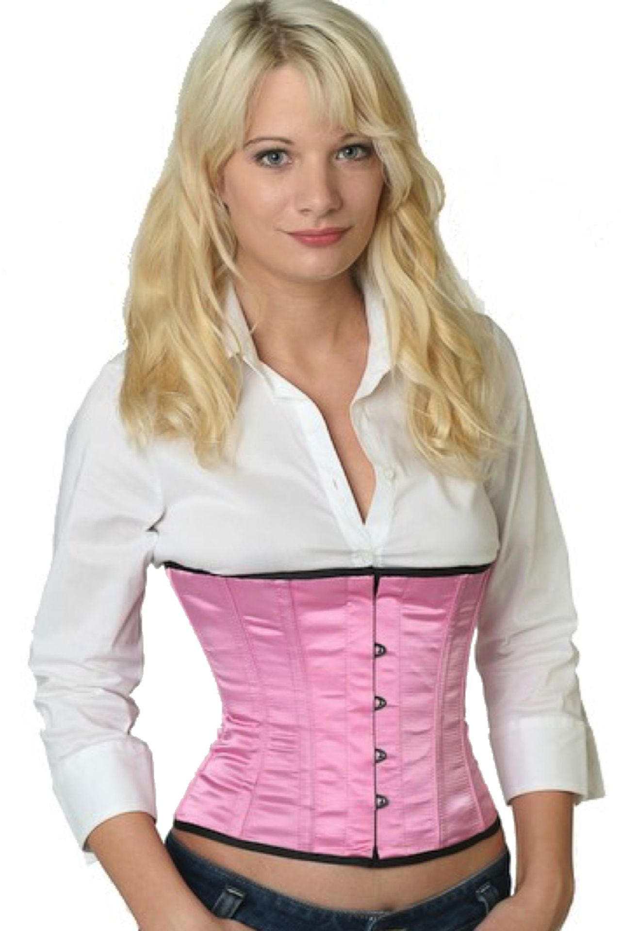 Corset pink satin taille sw03