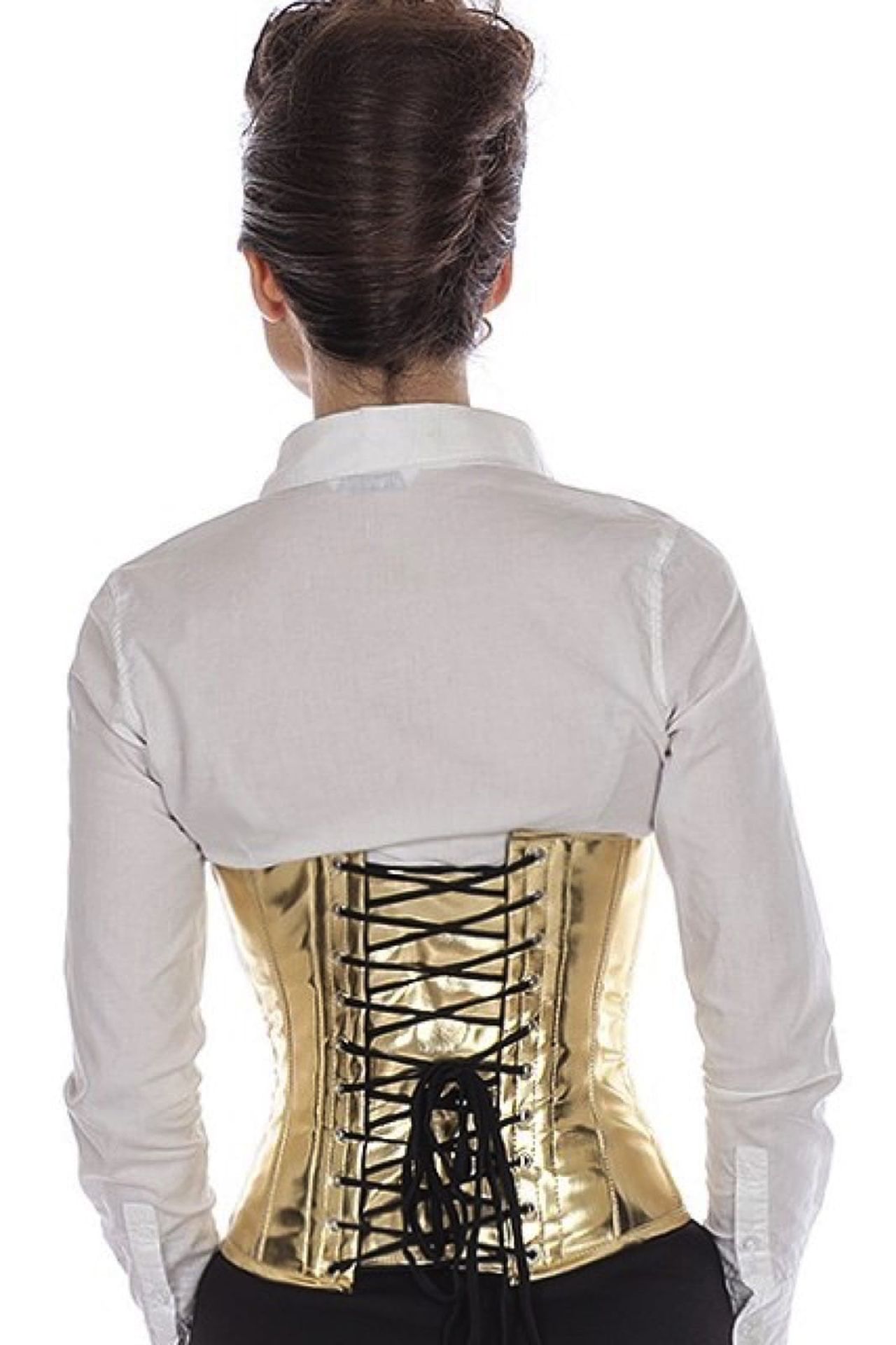 Lak corset goud glitter taille Korset pwG5