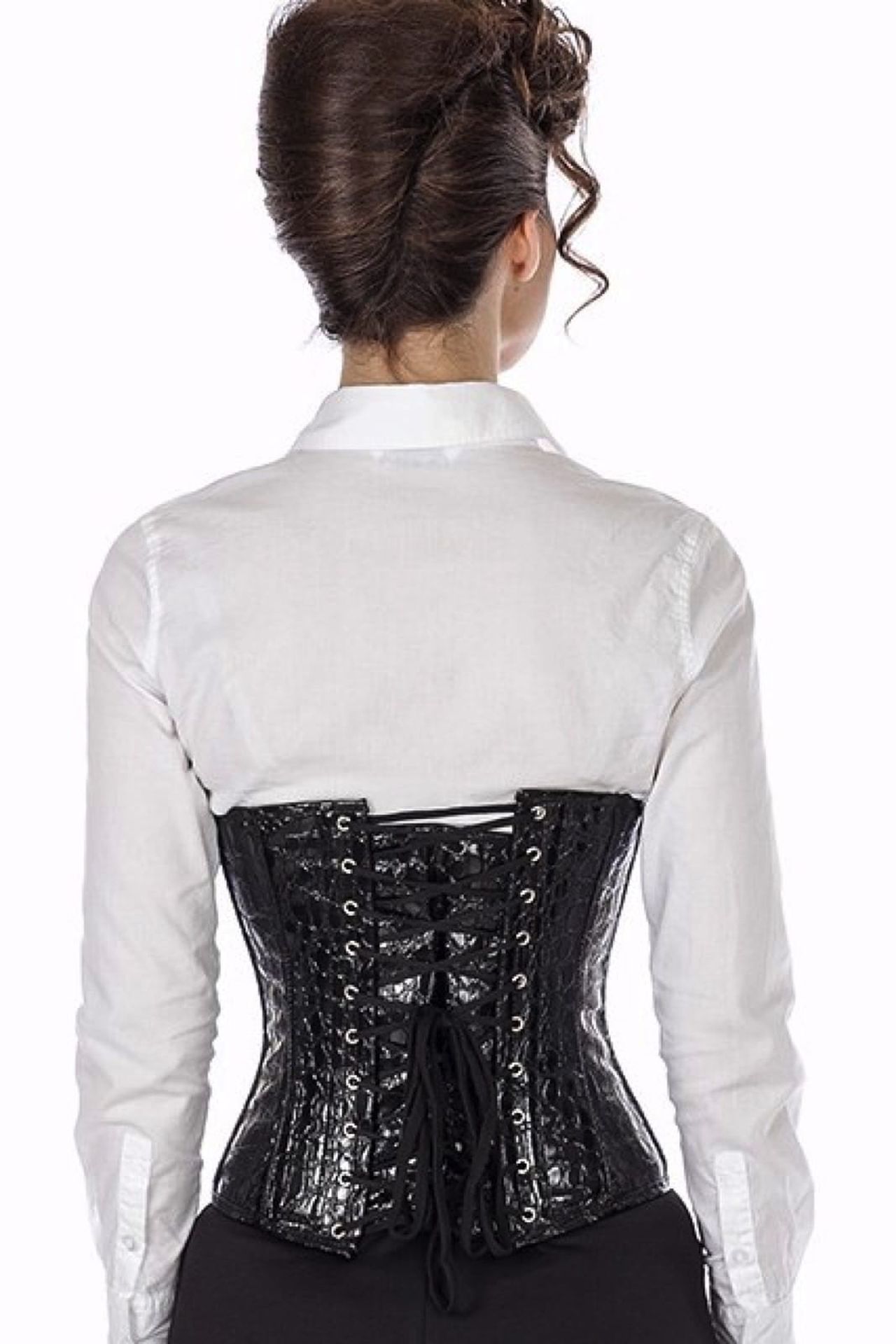 Lak corset zwart croco taille Korset pwK0