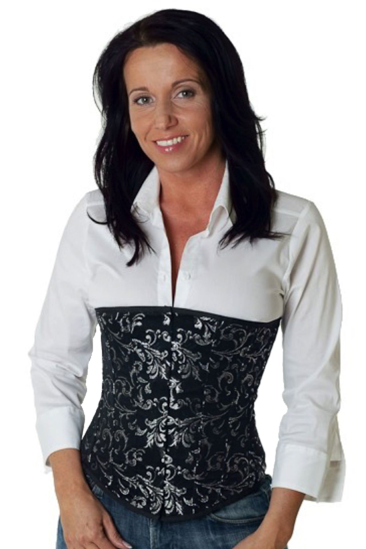 Korsett Brokat Silber Unterrust Korsett Brokat Silber Unterrust