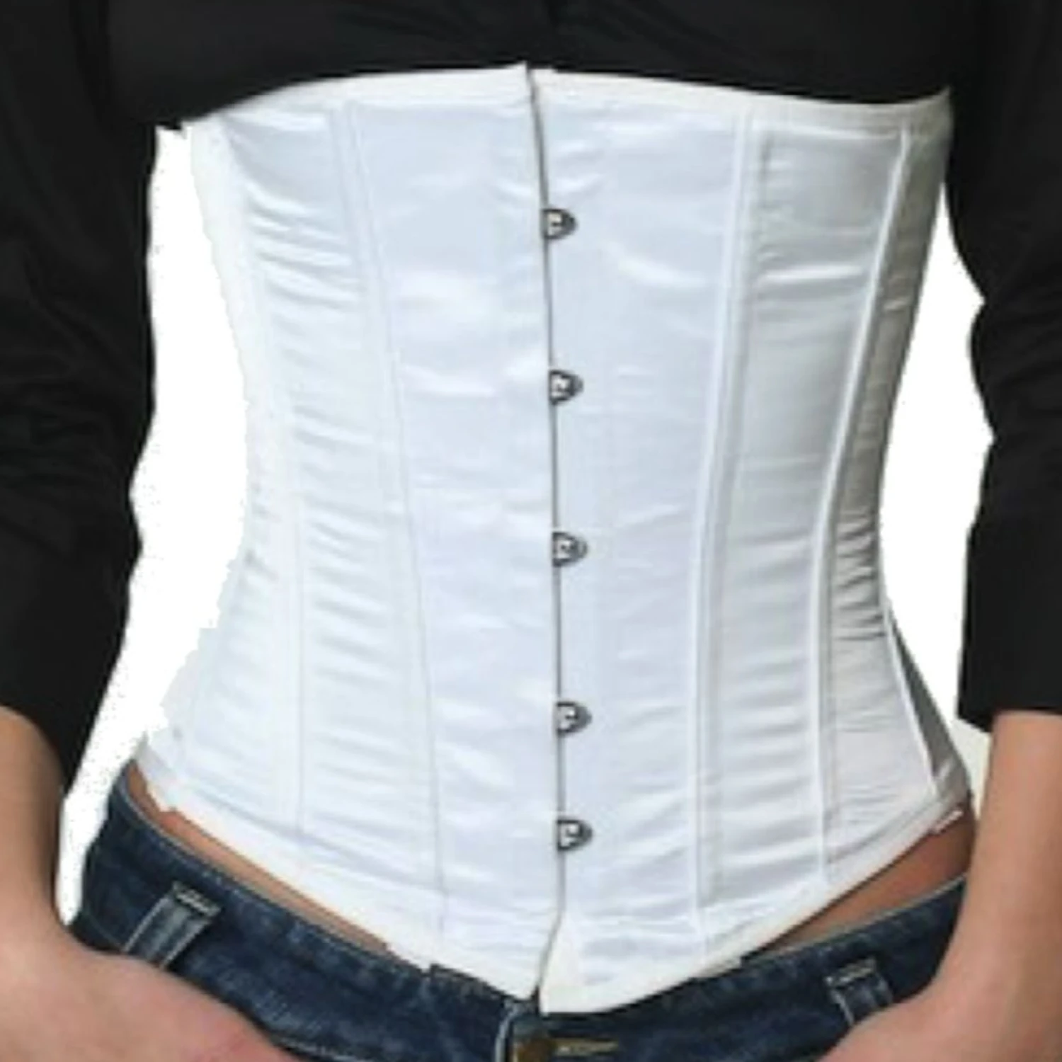 Satin Underbust Corset White – Elegant Silhouette Made from Luxurious Satin Satin Underbust Corset White – Elegant Silhouette Made from Luxurious Satin