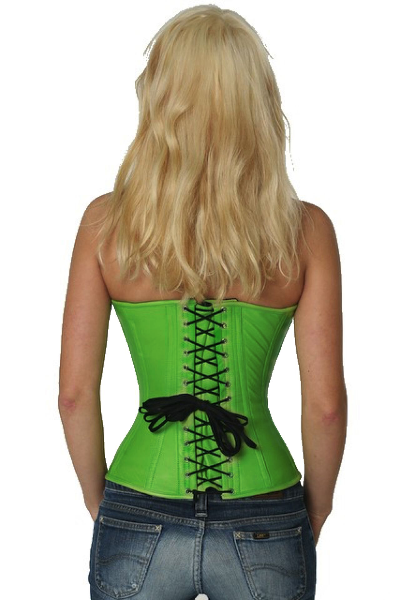 Corset en cuir vert demi-buste Corset en cuir vert demi-buste