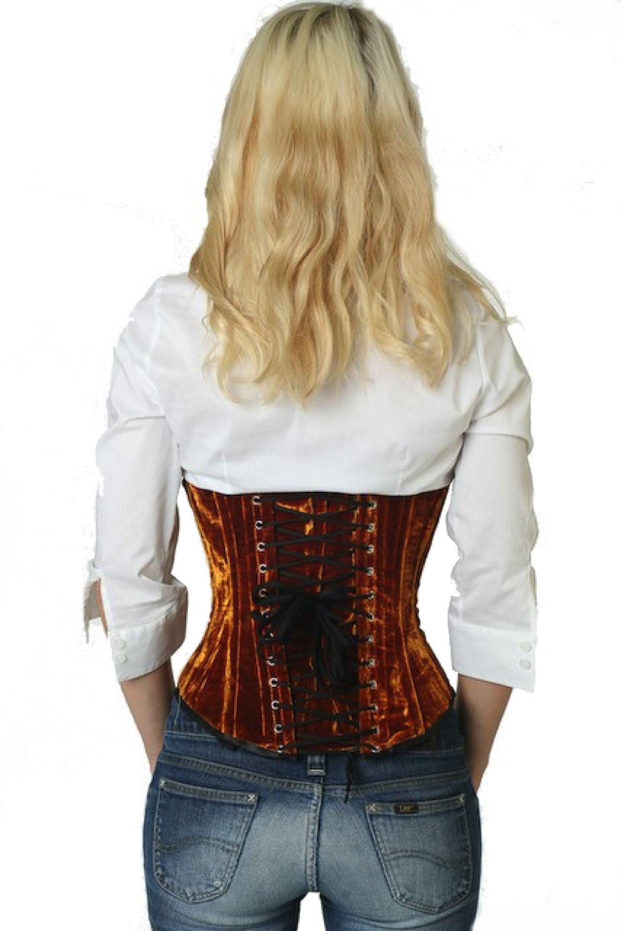Fluweel corset goud onderborst Korset vu64