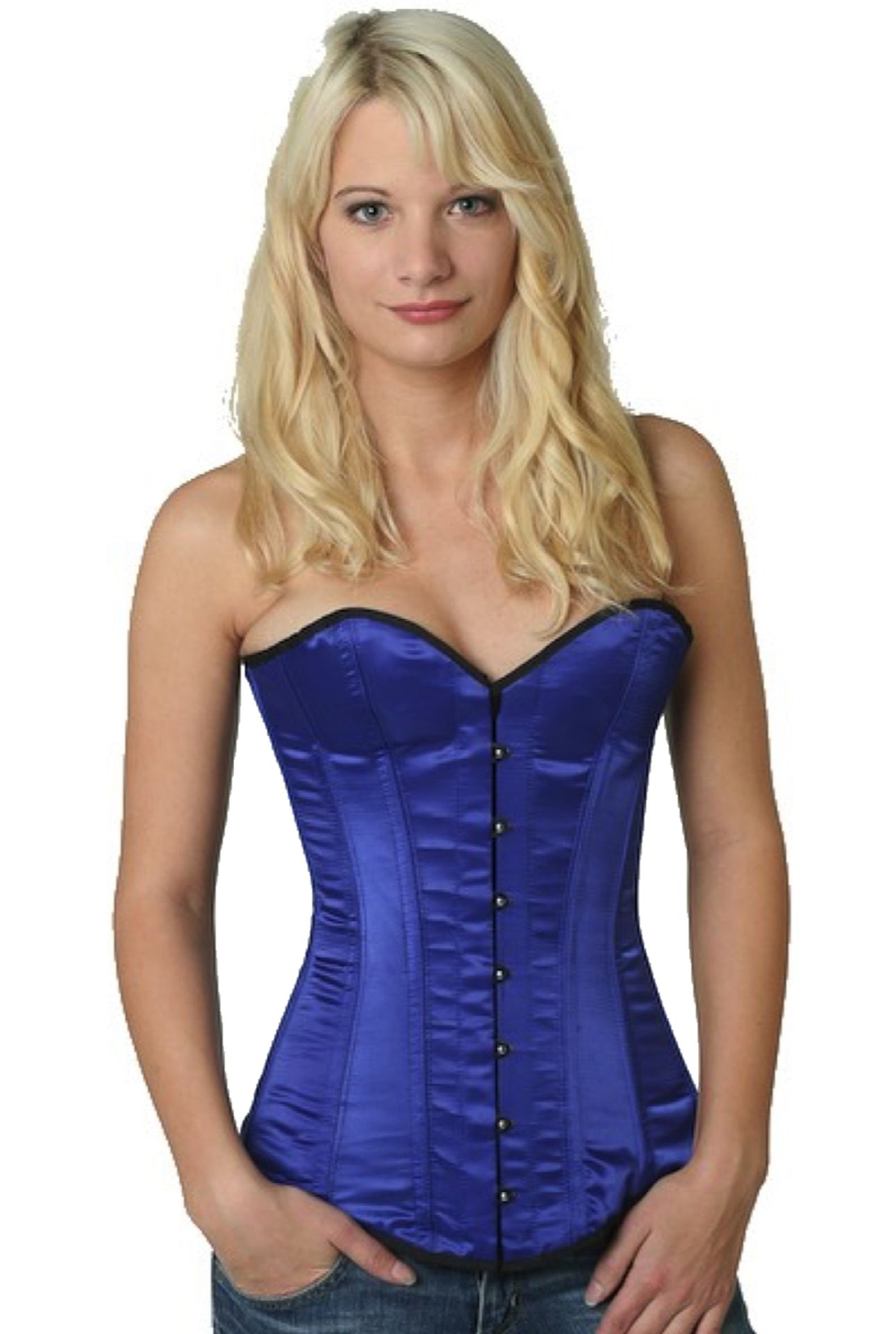 Korsett blau Satin Vollbrust Korsett blau Satin Vollbrust