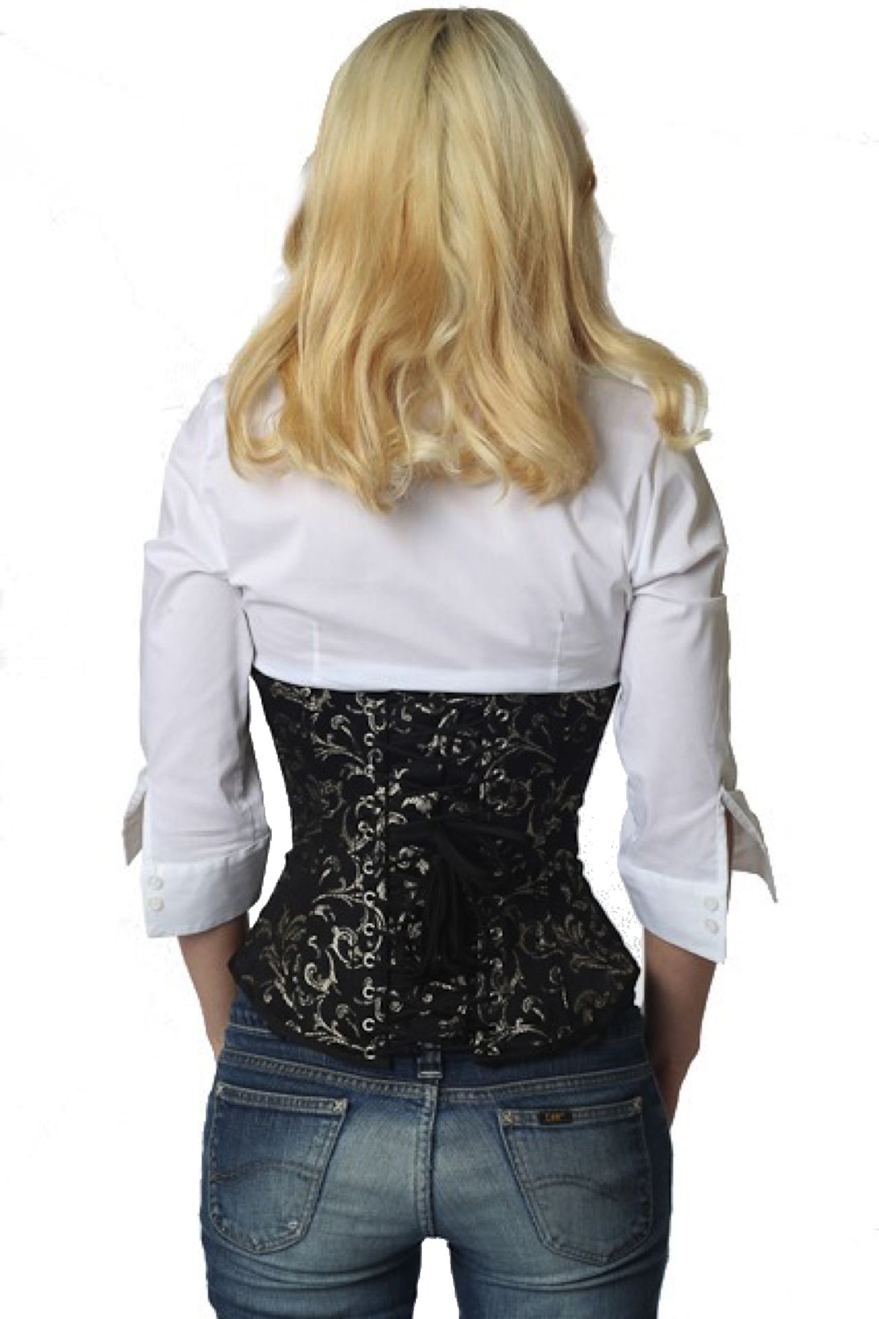 Corset Brocart Doré Sous la Poitrine Corset Brocart Doré Sous la Poitrine