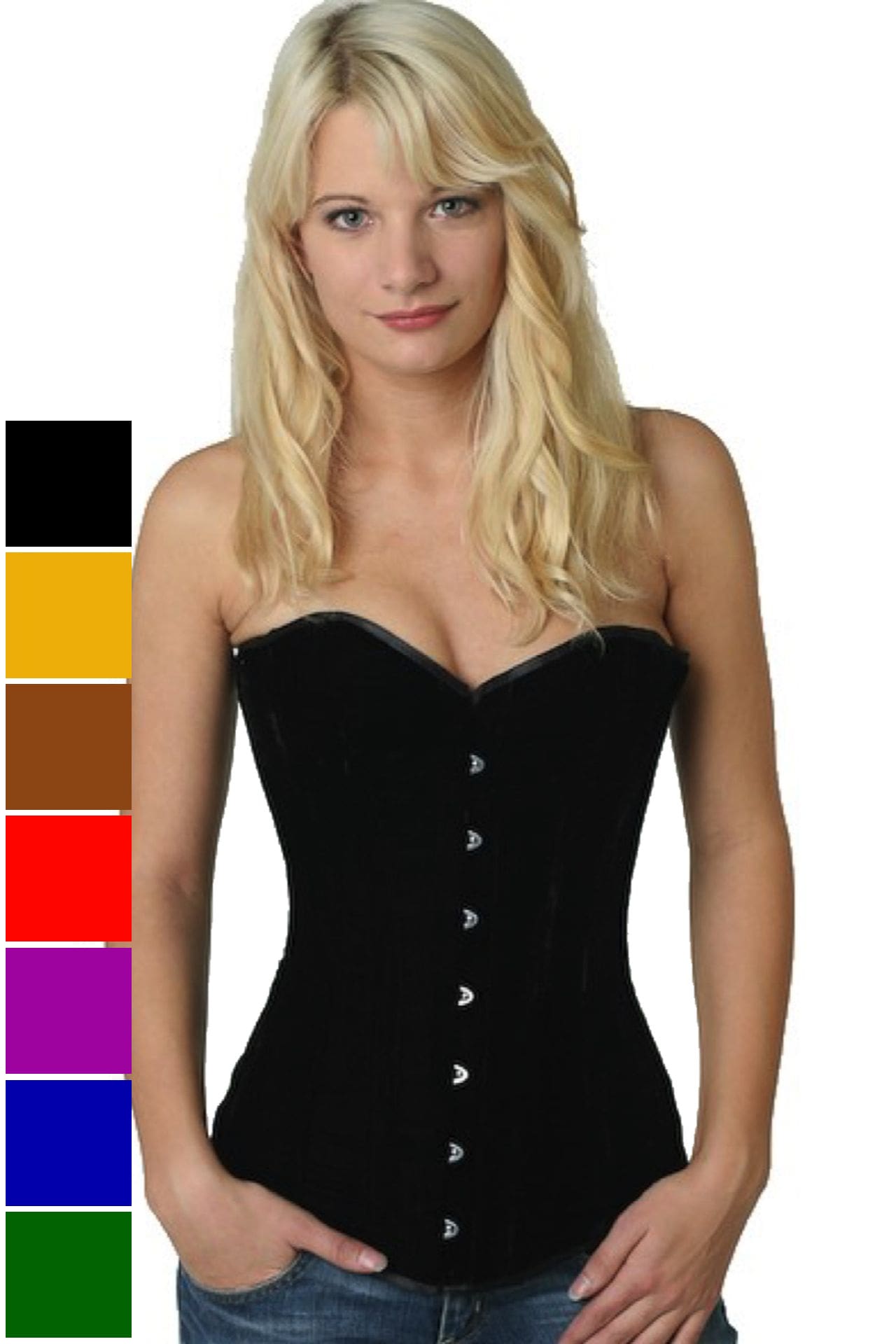 Corse negro terciopelo sobre pecho corset vy60