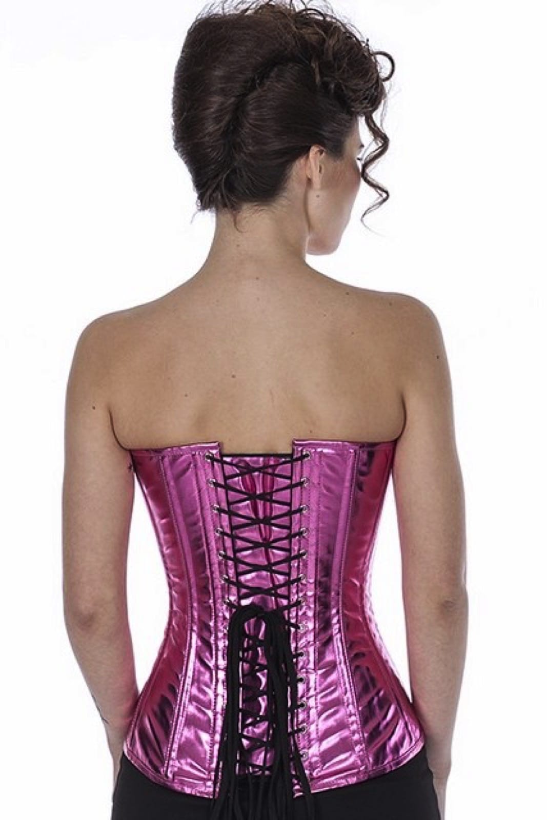 Lak corset roze glitter volborst Korset pyG7