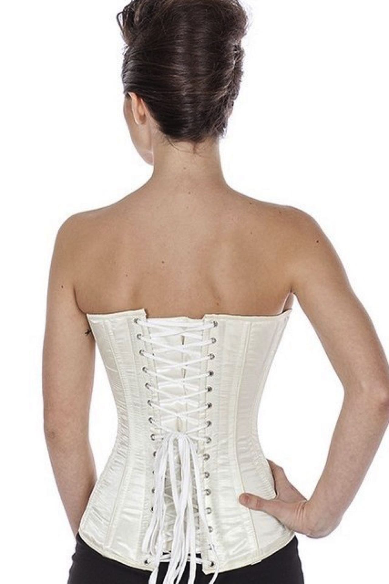 Satijn corset ivory volborst Korset sy19