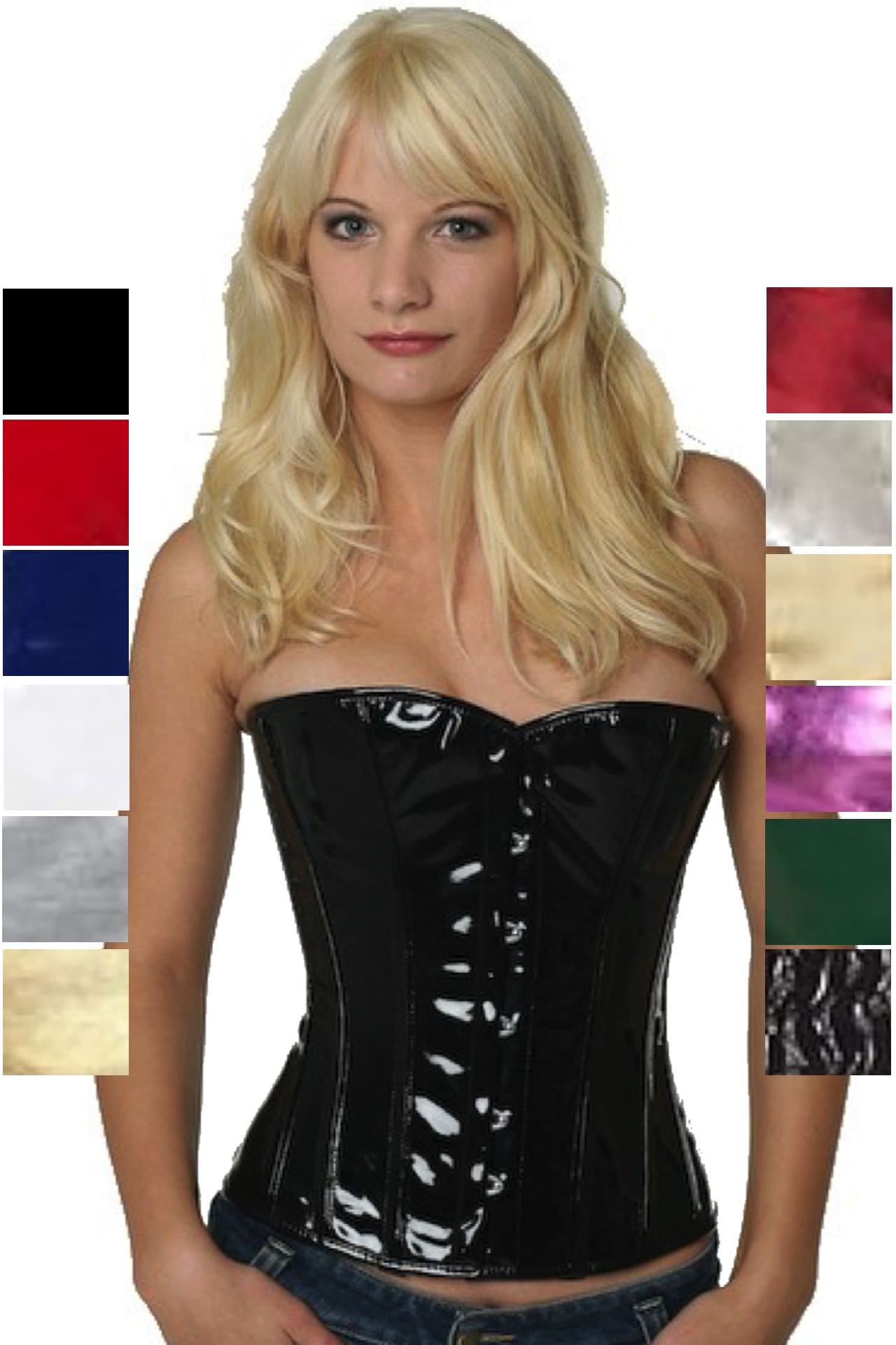 Korsett Lack Schwarz Halbbrust Korsett Lack Schwarz Halbbrust
