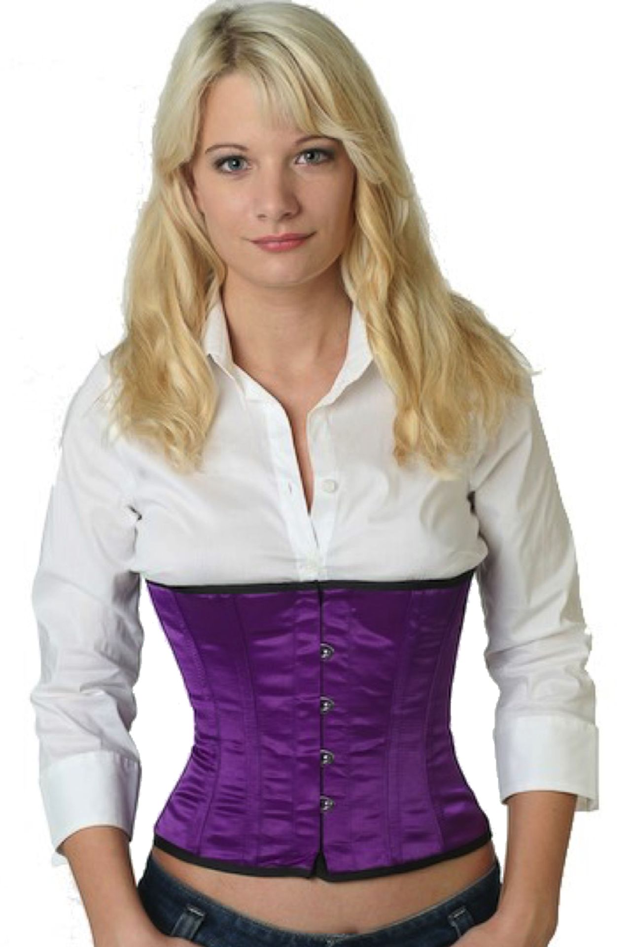 Espartilho Cetim Roxo Corpete de cintura Espartilho Cetim Roxo Corpete de cintura