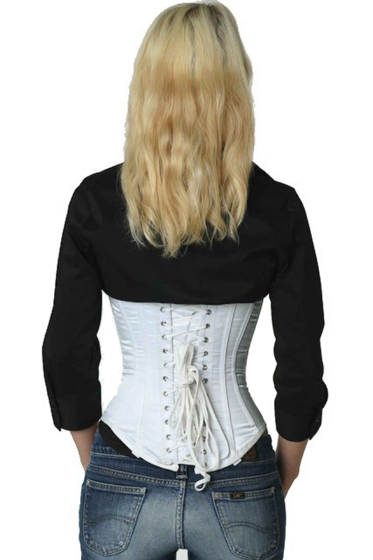 Corset satin white underbust Corset satin white underbust