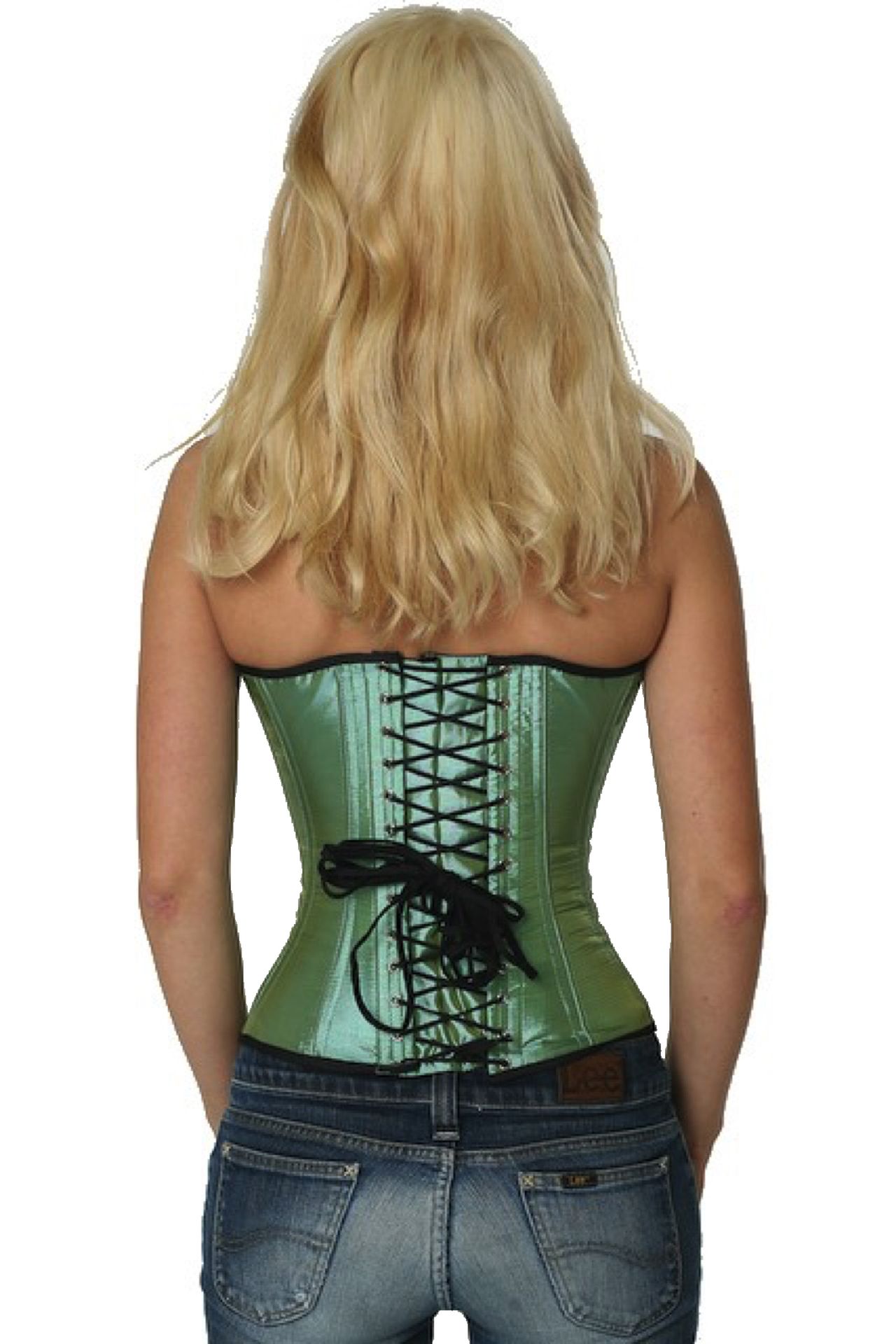 Korset satin lysegrøn Halvbryst Korset satin lysegrøn Halvbryst