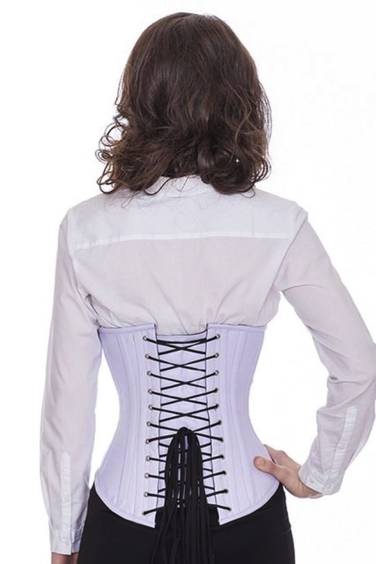Leren corset lichtpaars onderborst Korset lu39