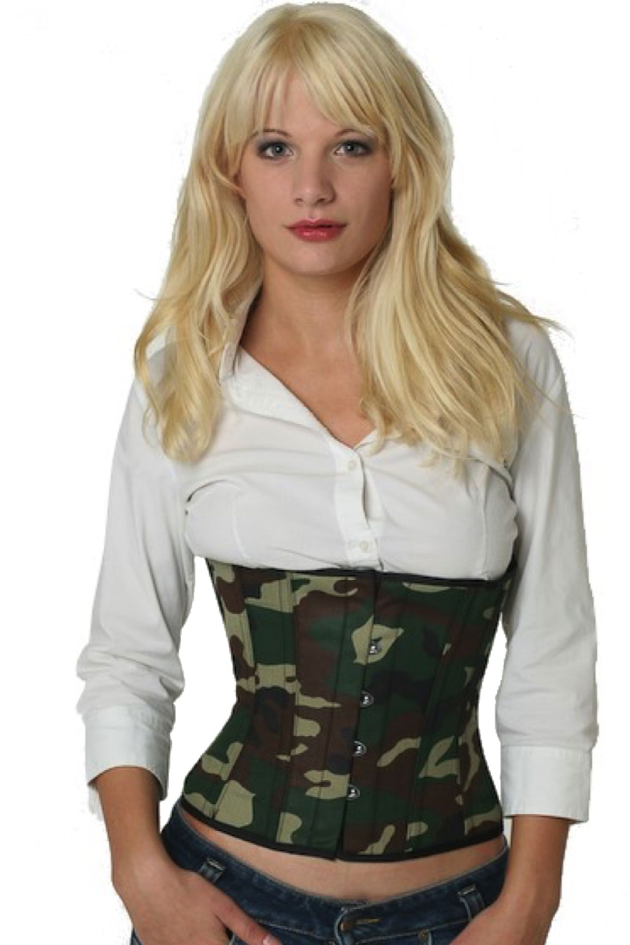 Camouflage Korset Groen Bruin Taille Korset Camouflage Korset Groen Bruin Taille Korset
