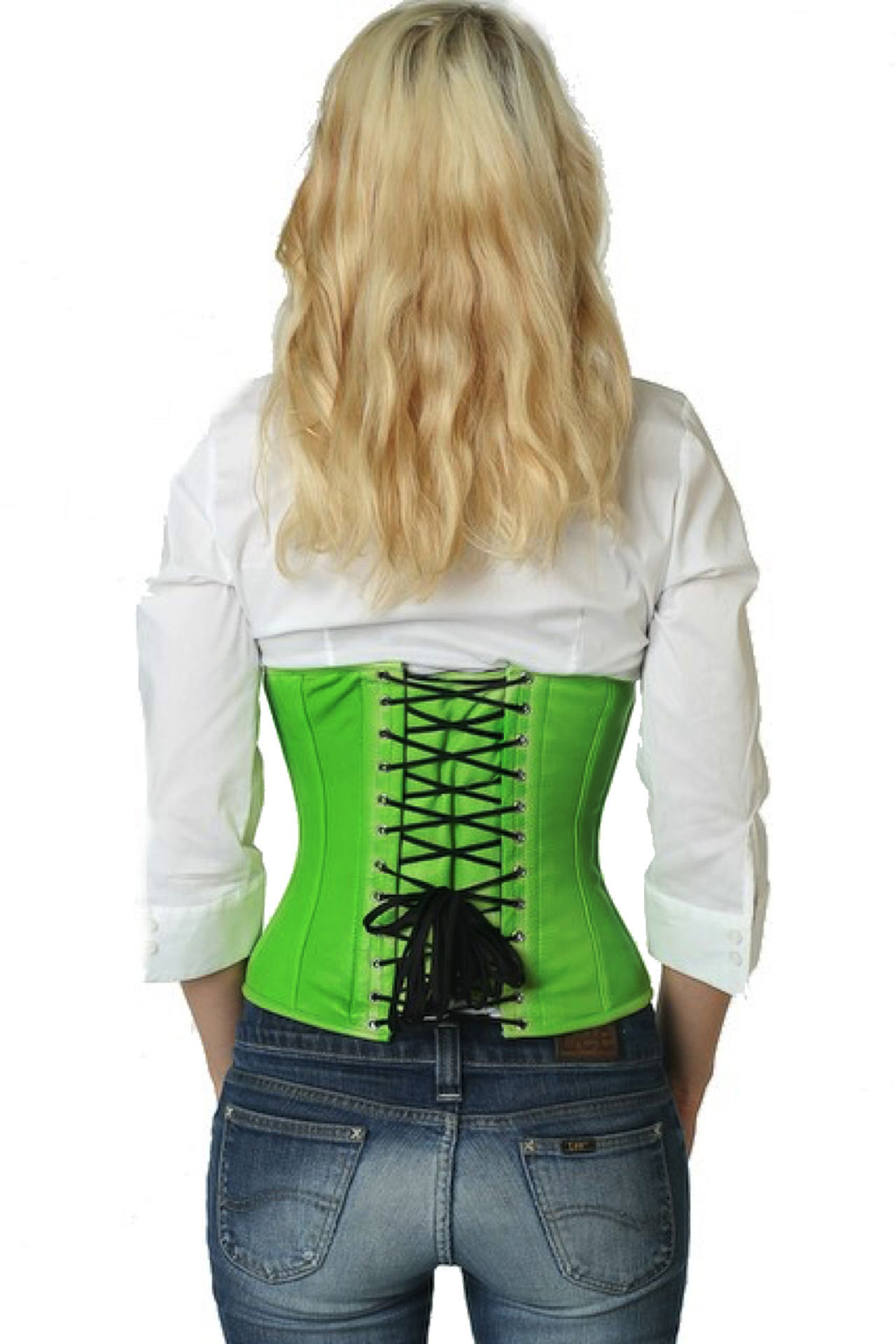 Corset en cuir vert à la taille Corset en cuir vert à la taille