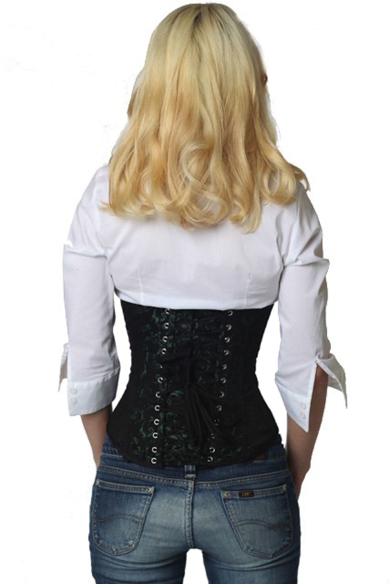 Corset Brocart Vert Sous Poitrine Corset Brocart Vert Sous Poitrine