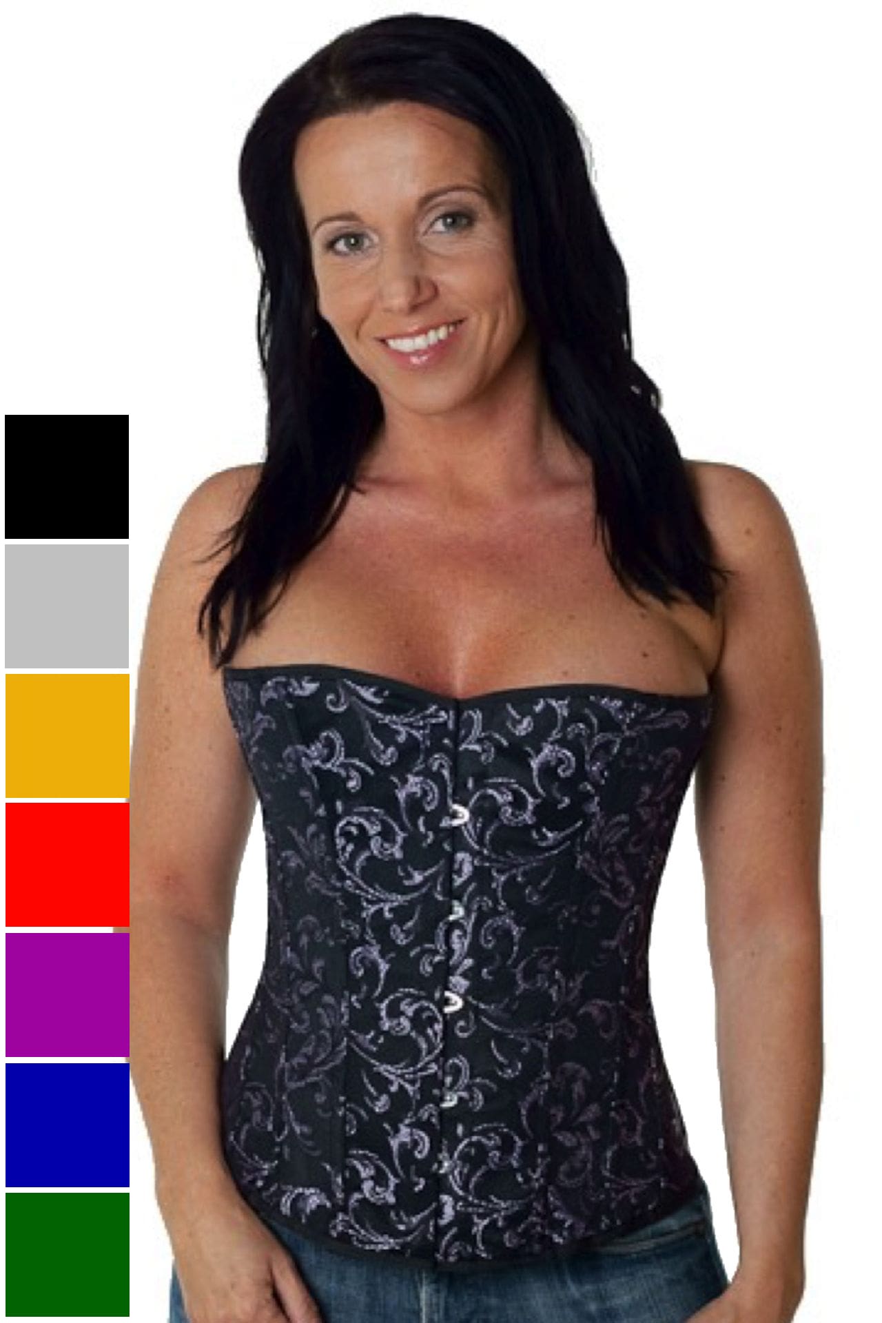 Corse violeta brocado medio pecho corset rh87