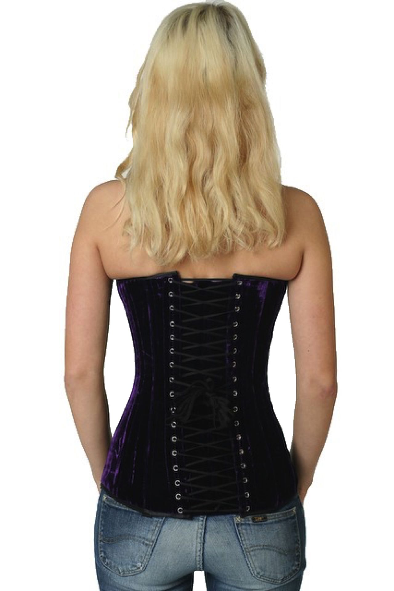 Corsetto in velluto viola overbust Corsetto in velluto viola overbust