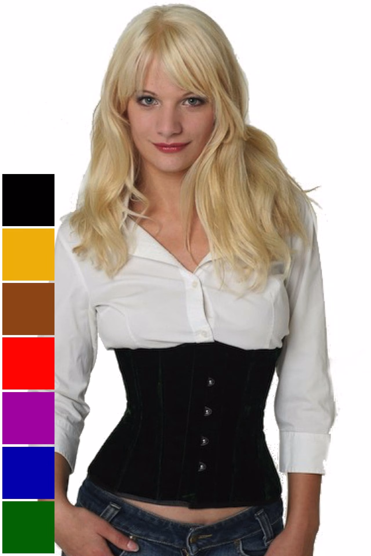 Corsage Korsett Grün Samt Taille vw63