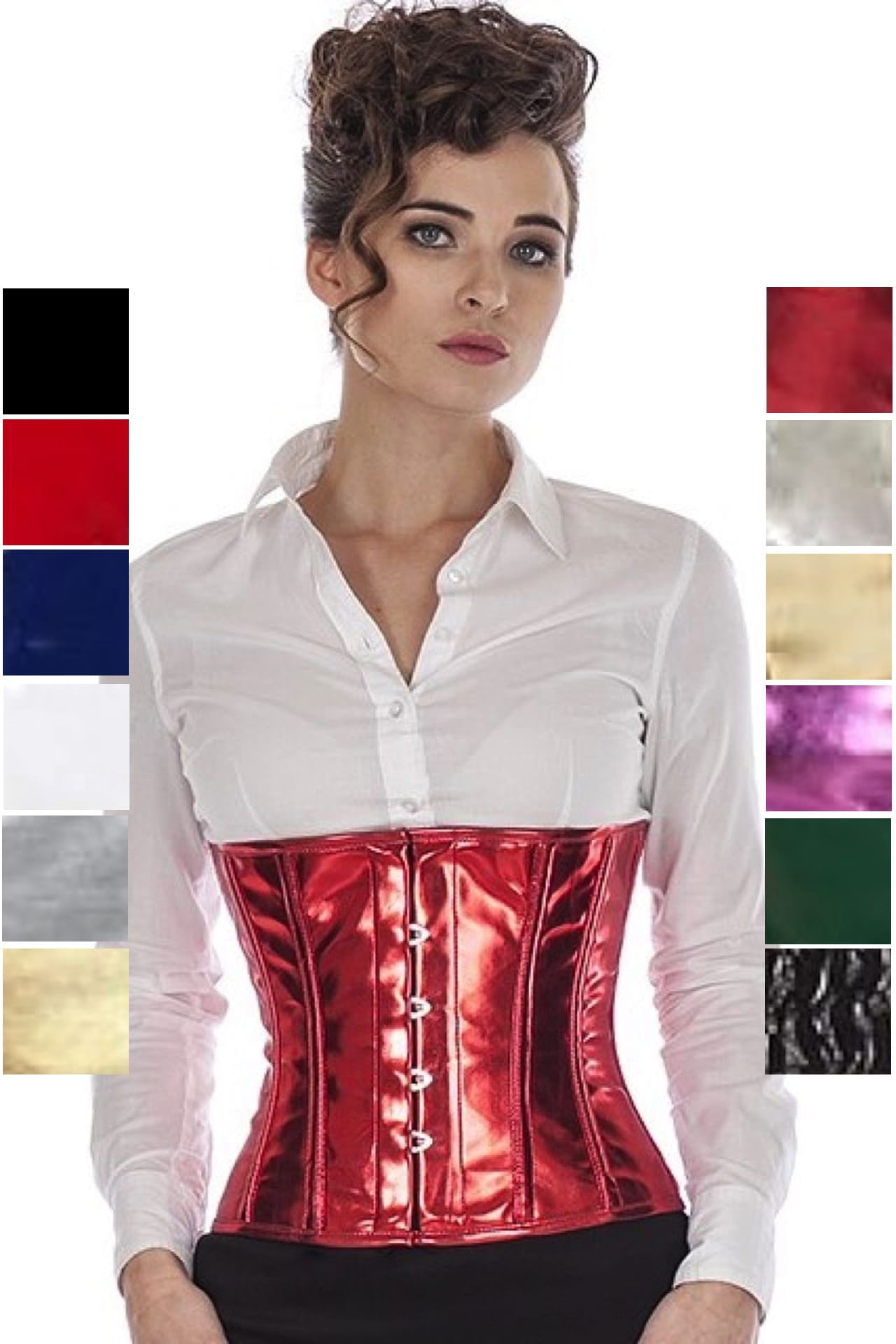 Corse rojo glitter charol reductores corset pwG1