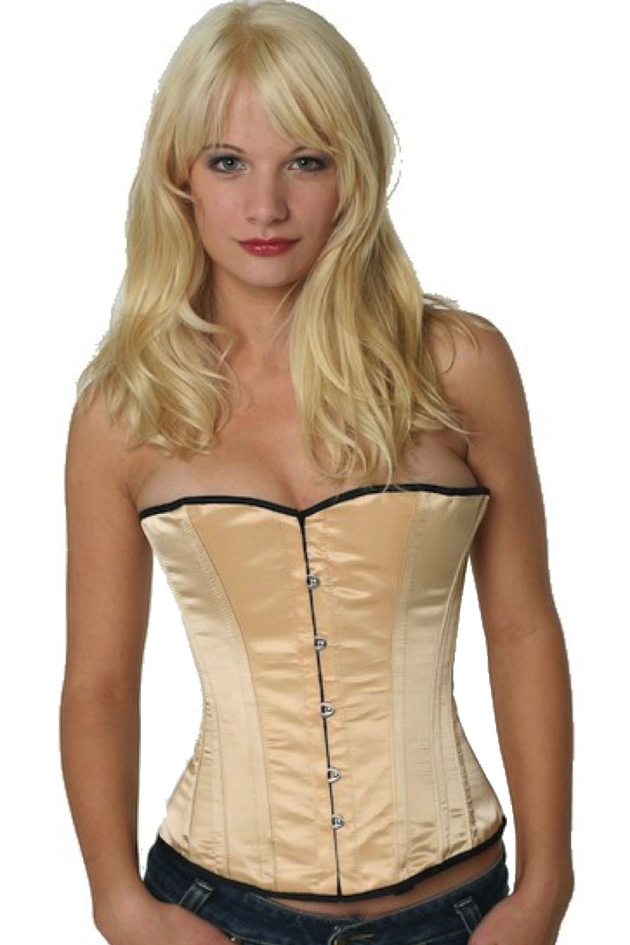 Korset Satin Beige Halvbryst Korset Satin Beige Halvbryst