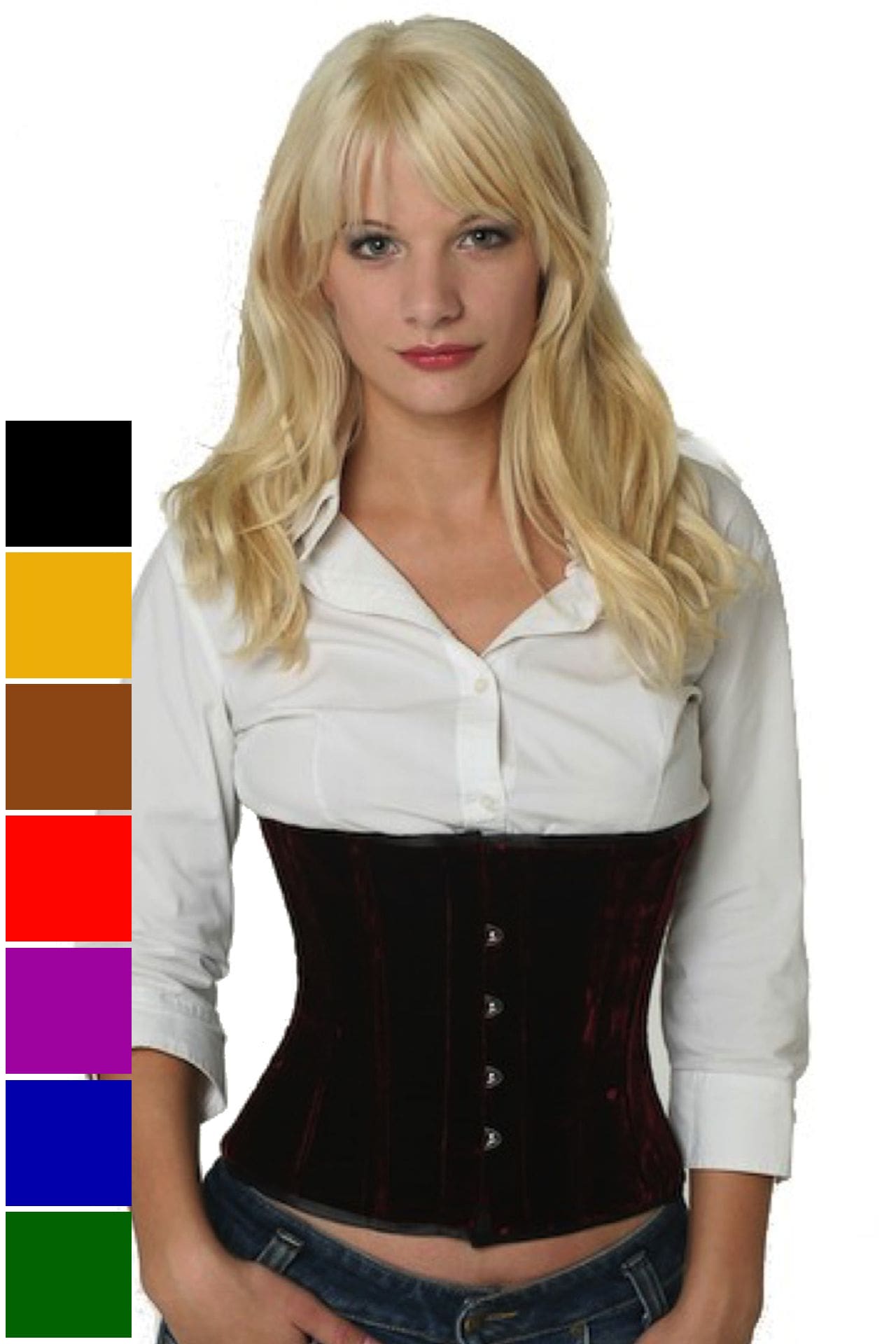 Korsett Corsage Samt Rot Taille vw61