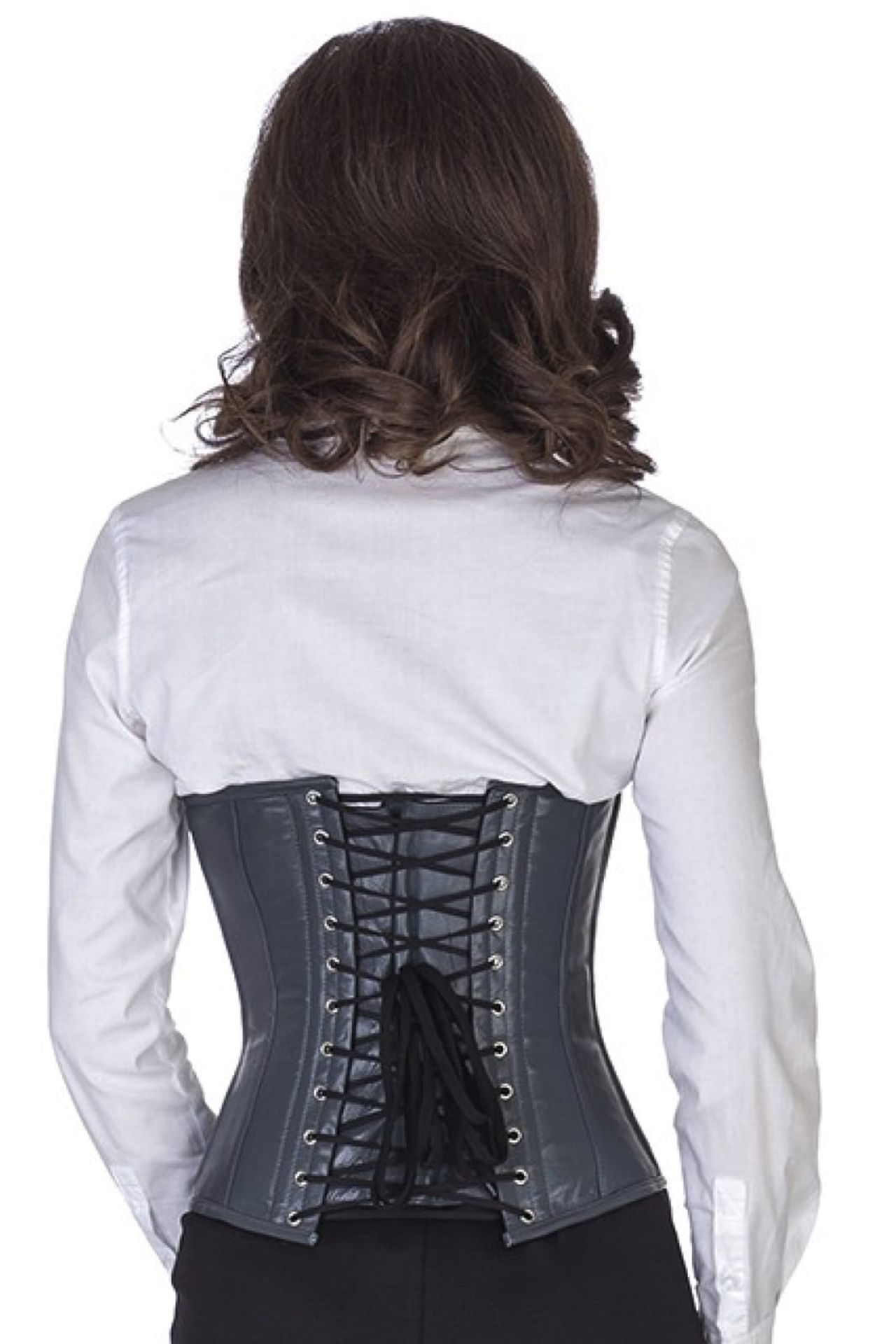 Leren corset grijze taille Korset lw34