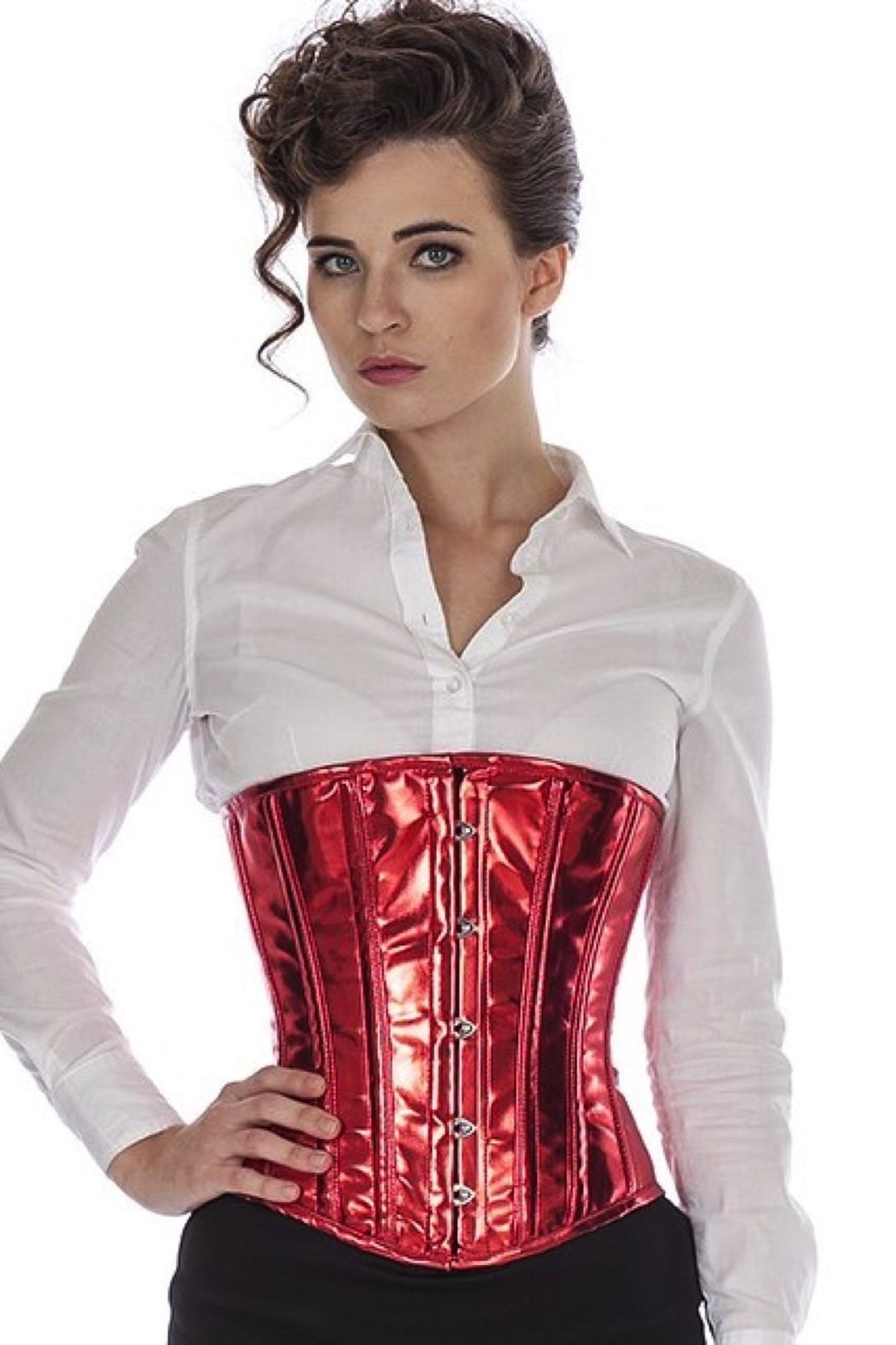 Corset Vinyl Red Glitter Underrust Corset Vinyl Red Glitter Underrust