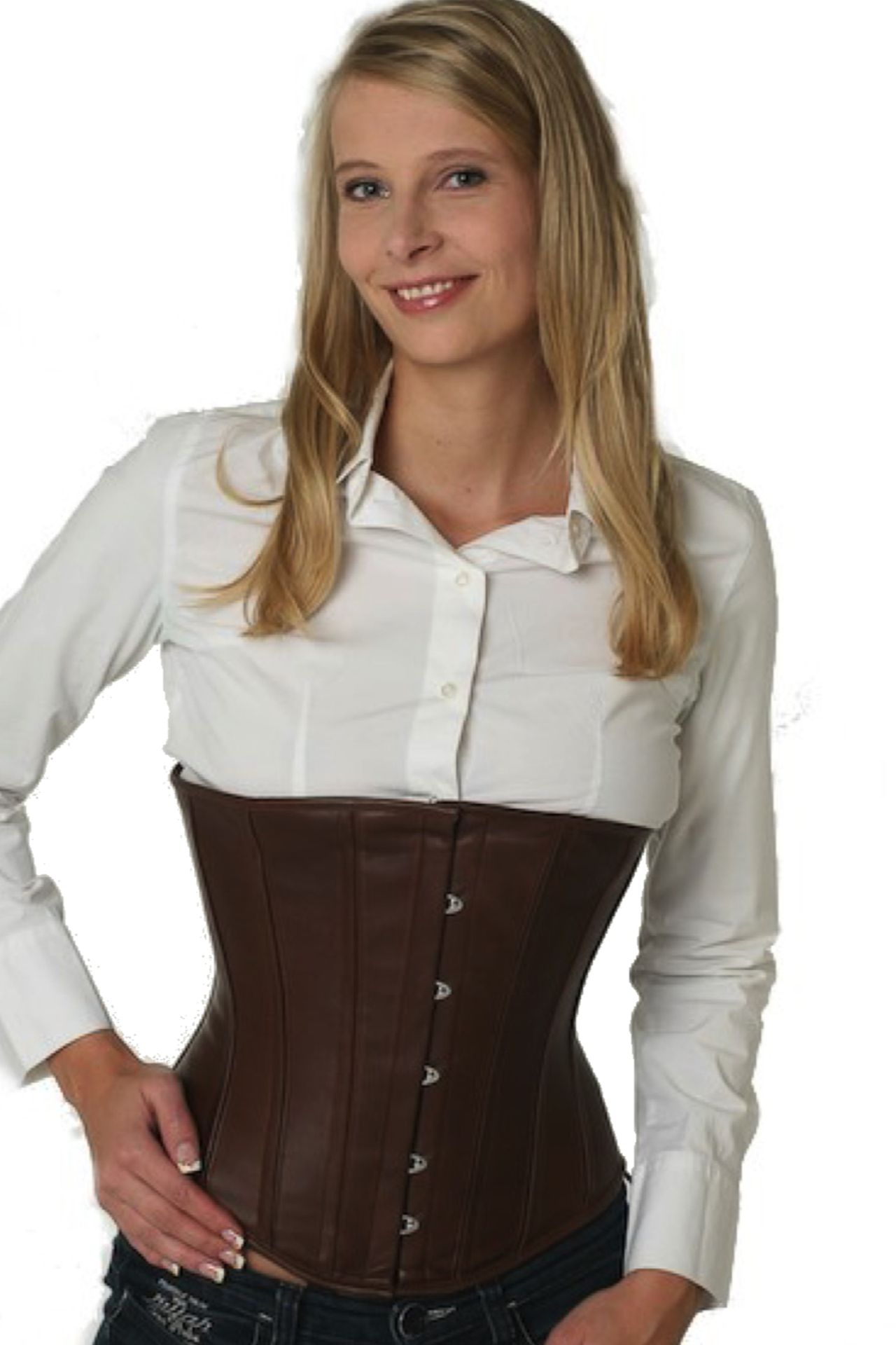 Korsett braun Leder Unterbrustkorsett Korsett braun Leder Unterbrustkorsett