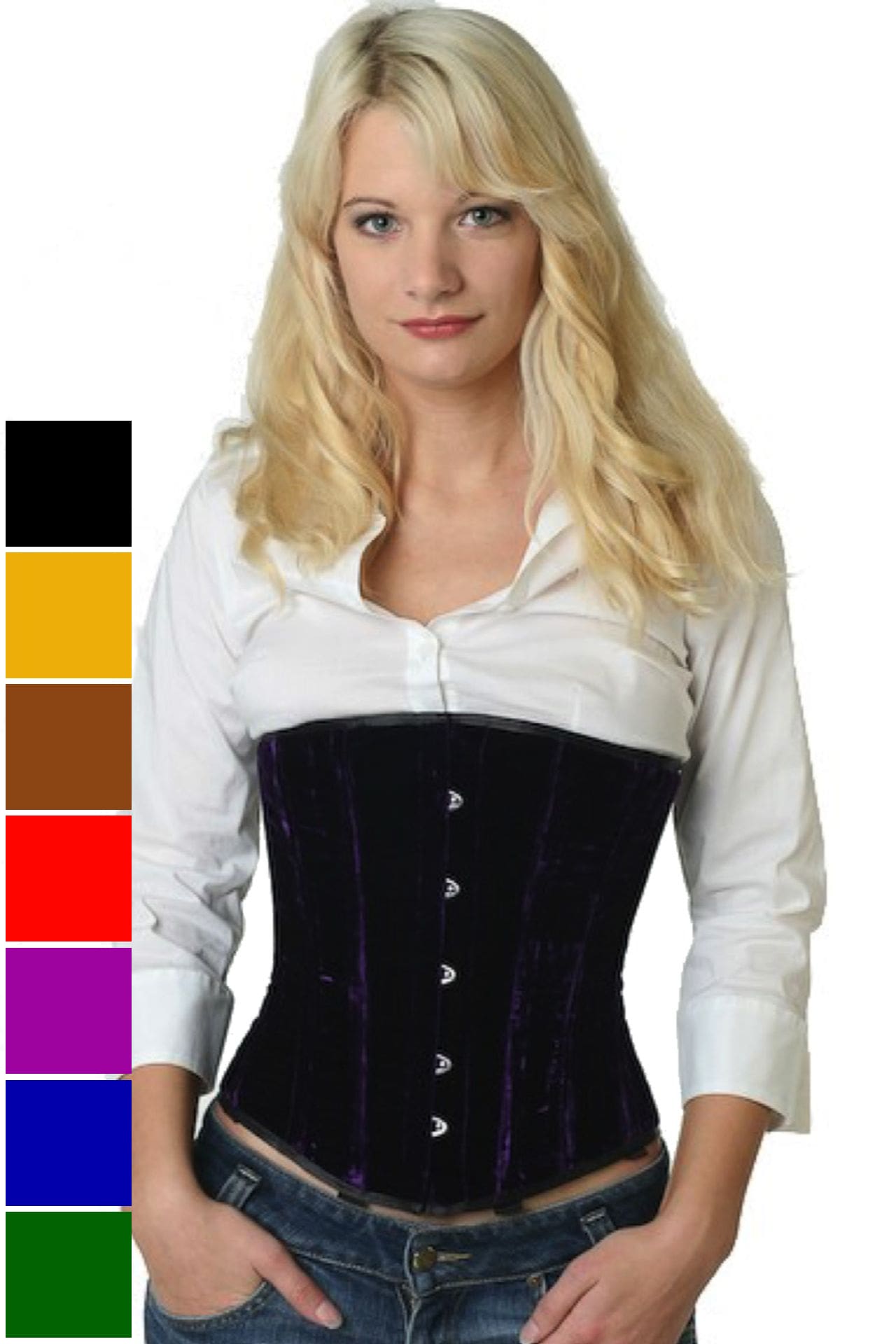 Corse violeta terciopelo bajo pecho corset vu65