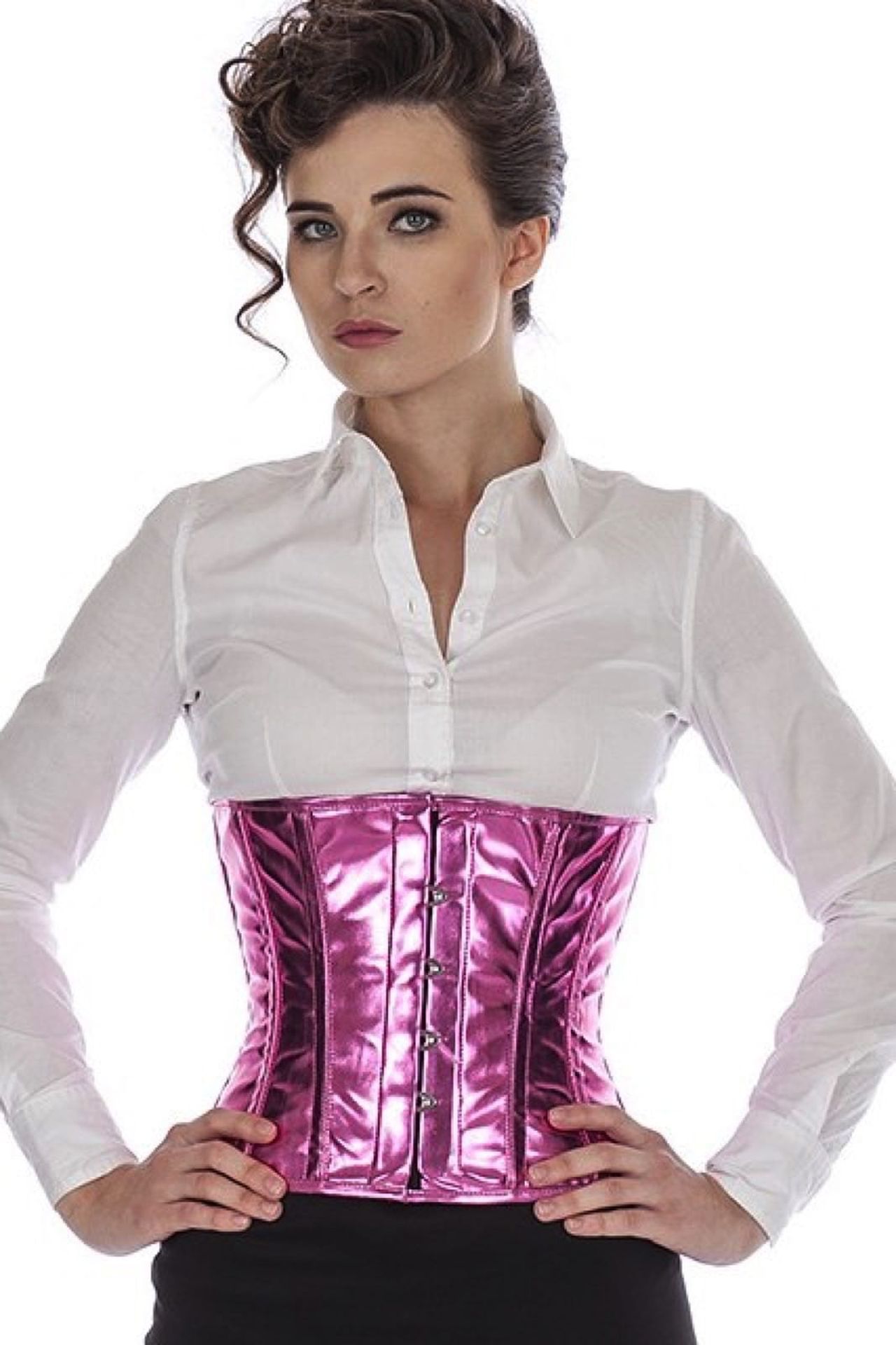 Corse pink glitter charol reductores corset pwG7