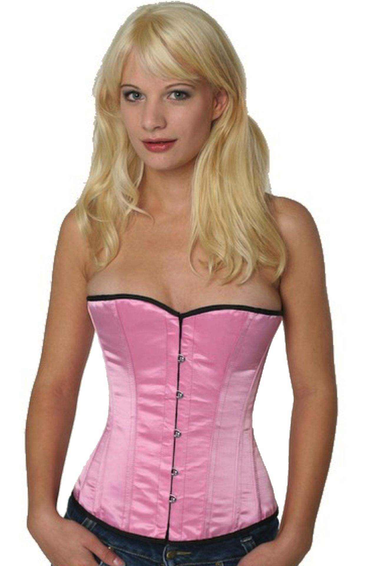 Satijn corset pink halfborst Korset sh03