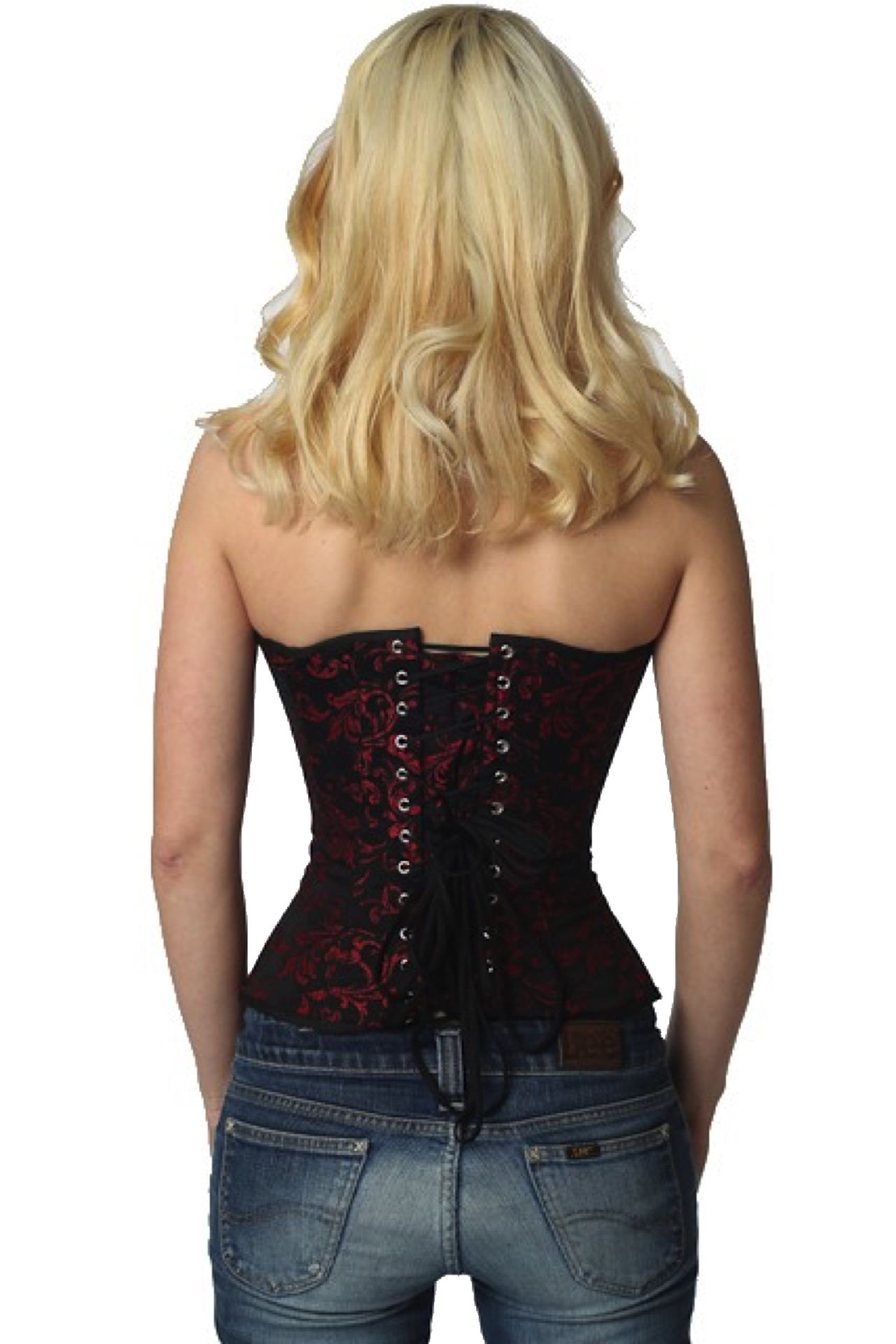 Korsett Brokat Rot Halbbrust Korsett Brokat Rot Halbbrust