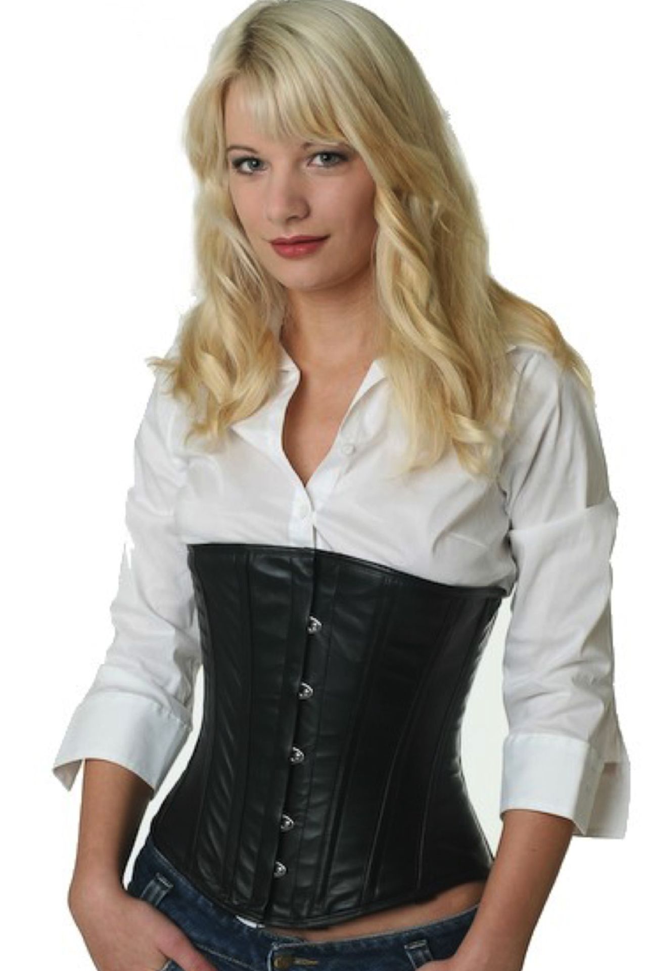 Corset Leather Black Underbust Halterneck Corset Leather Black Underbust Halterneck